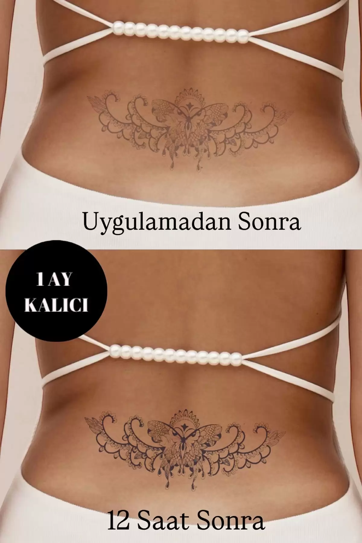 Kelebek Figürlü 12 Saat Sonra Kararan Geçici Dövme Tattoo