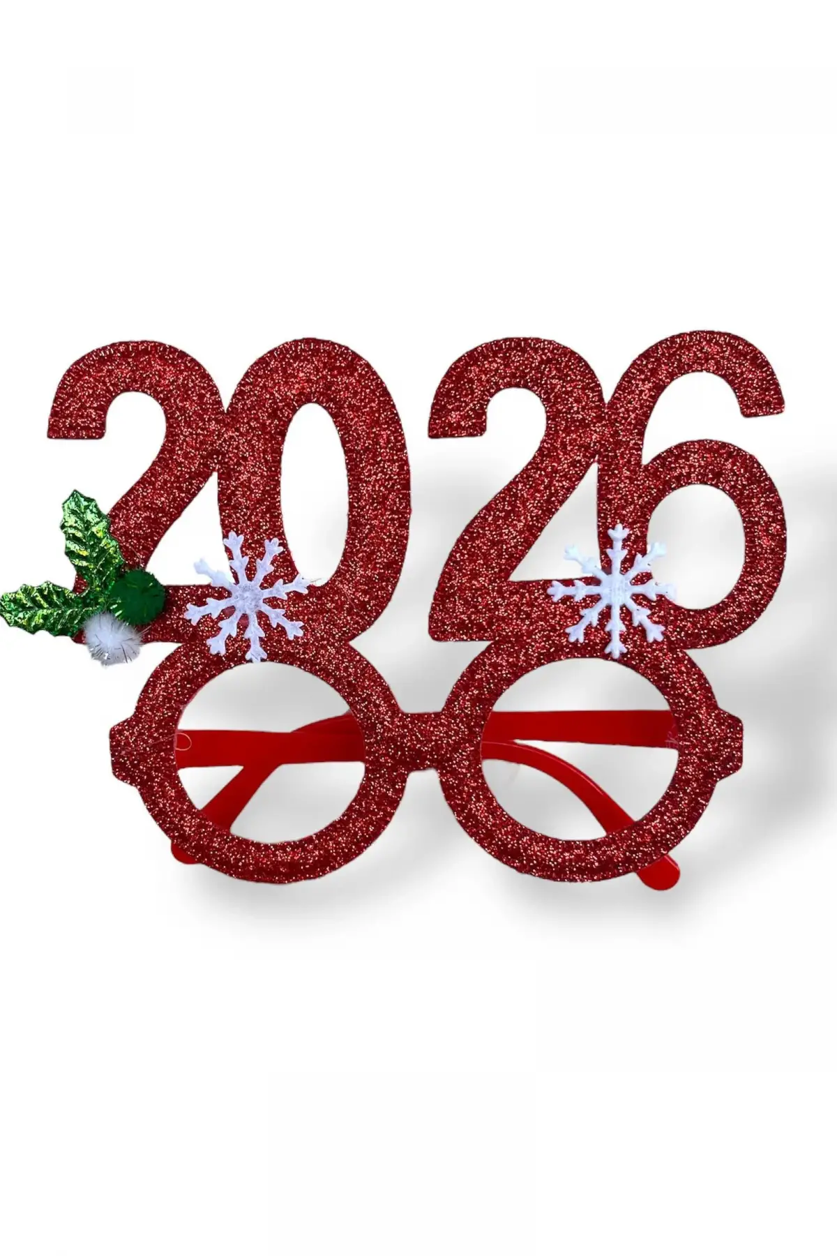 Kırmızı Renk 2026 Yılbaşı Temalı Gözlük
