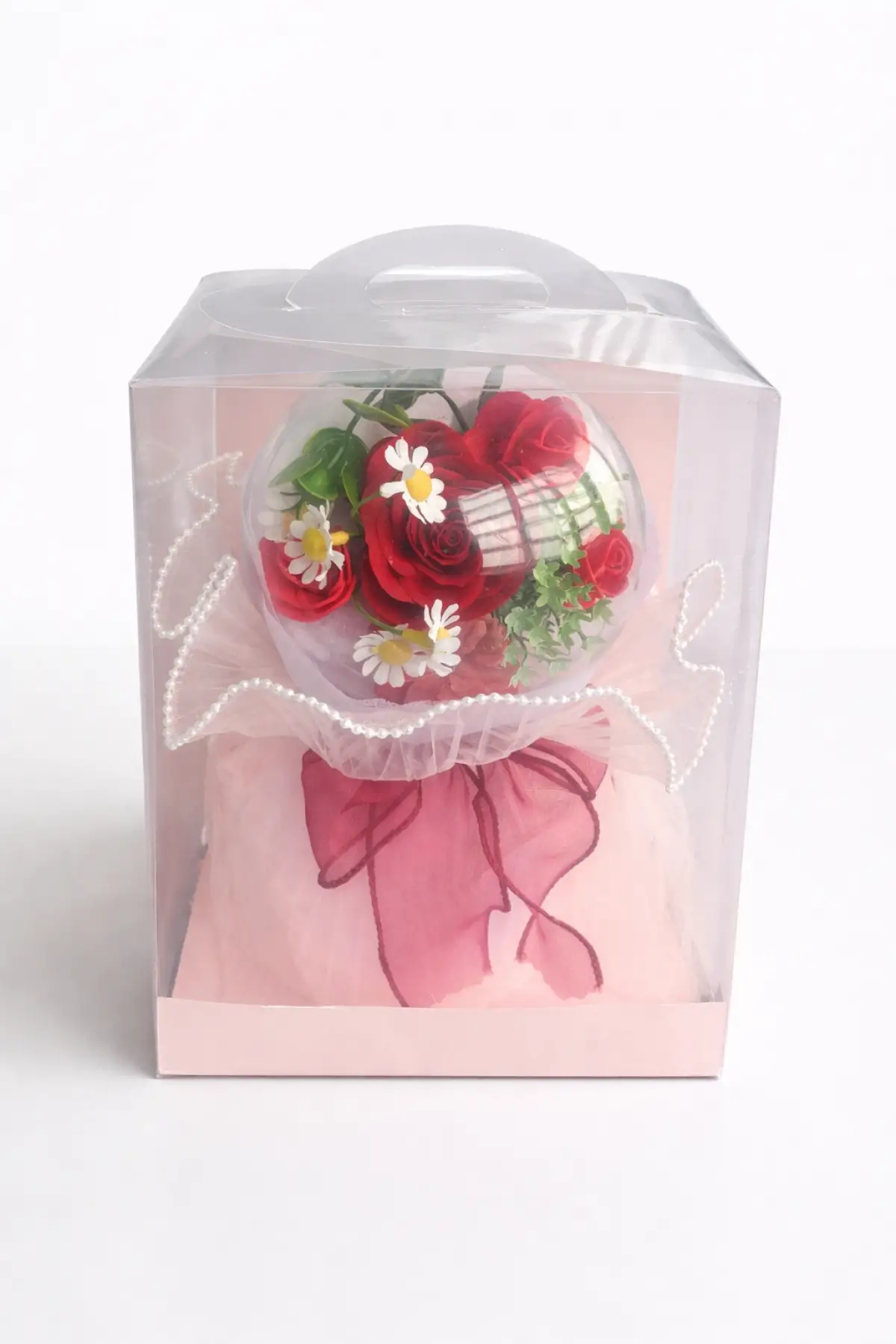 Kırmızı Renk Çiçek Aranjman Küresi