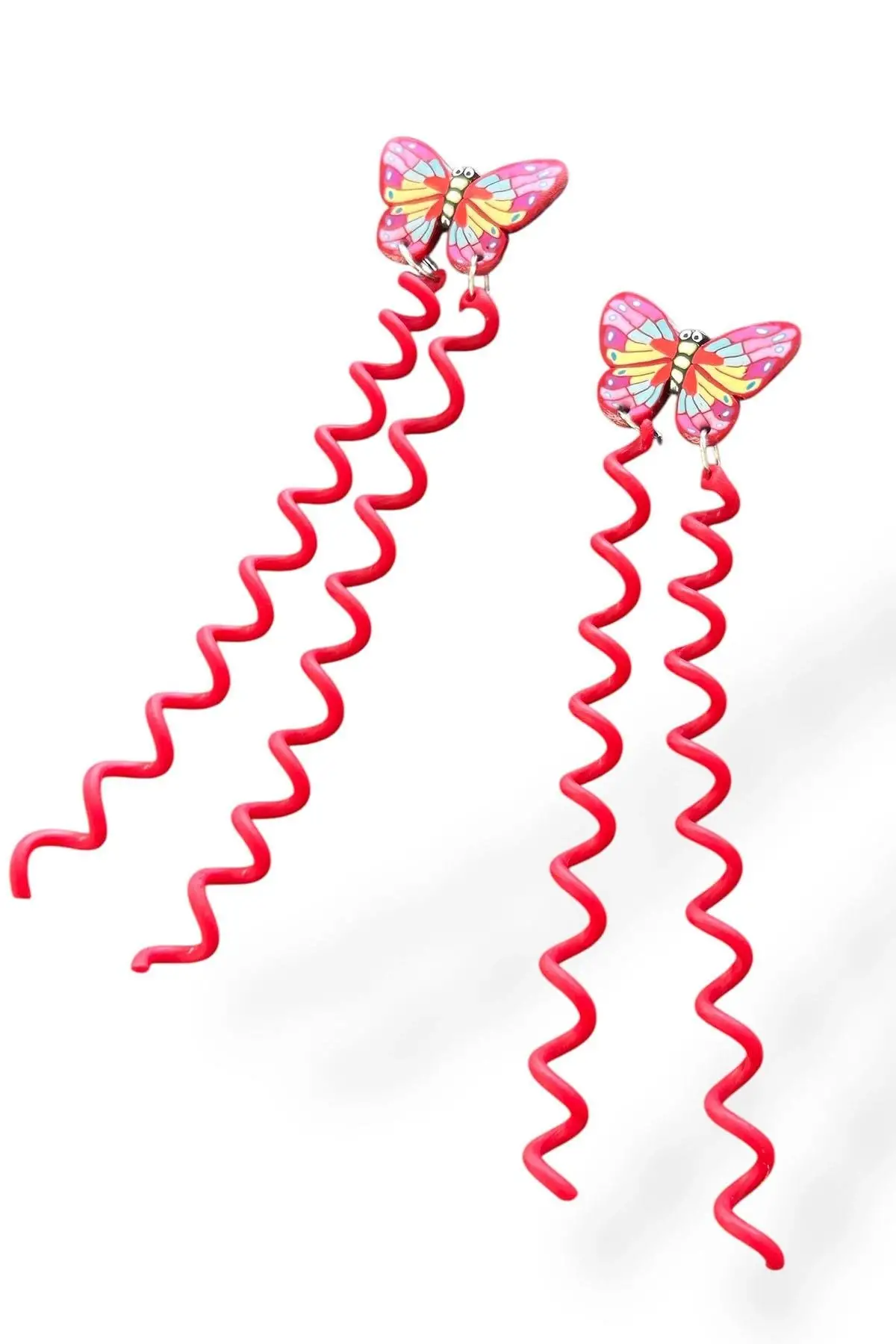 Kırmızı Renk Kelebek Figürlü Çocuk Yan Toka