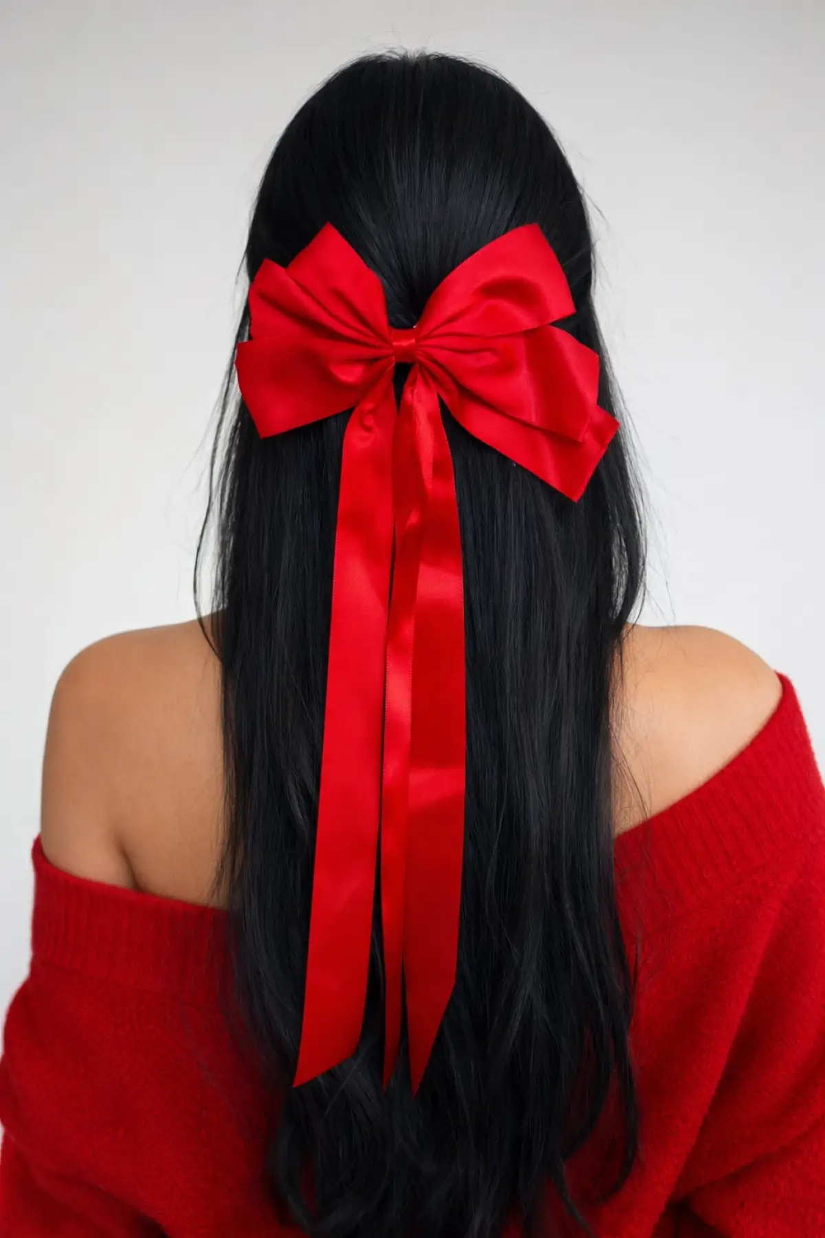 Kırmızı Renk Kurdele Detaylı Pens Toka