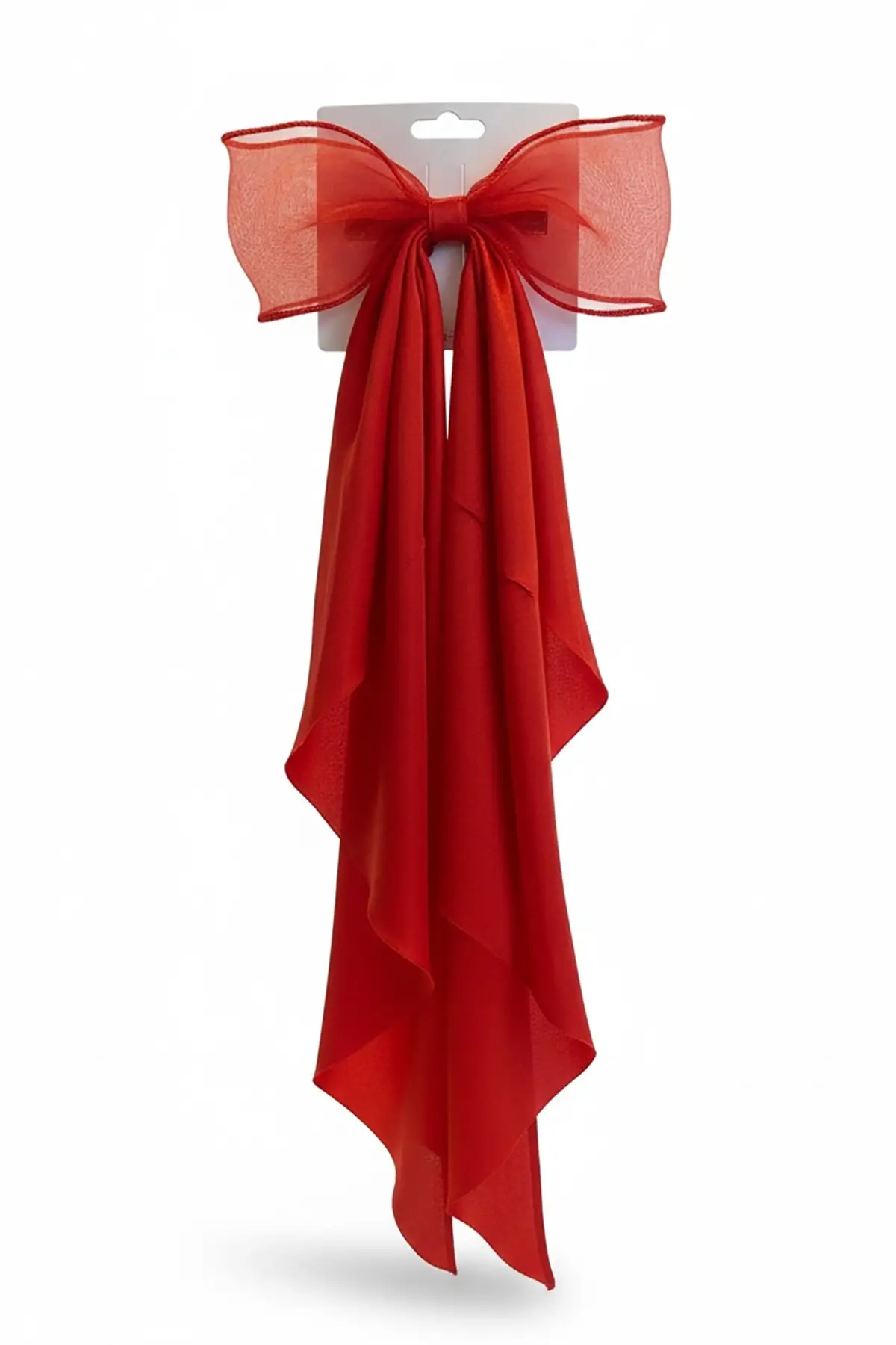 Kırmızı Renk Kurdele Detaylı Pens Toka