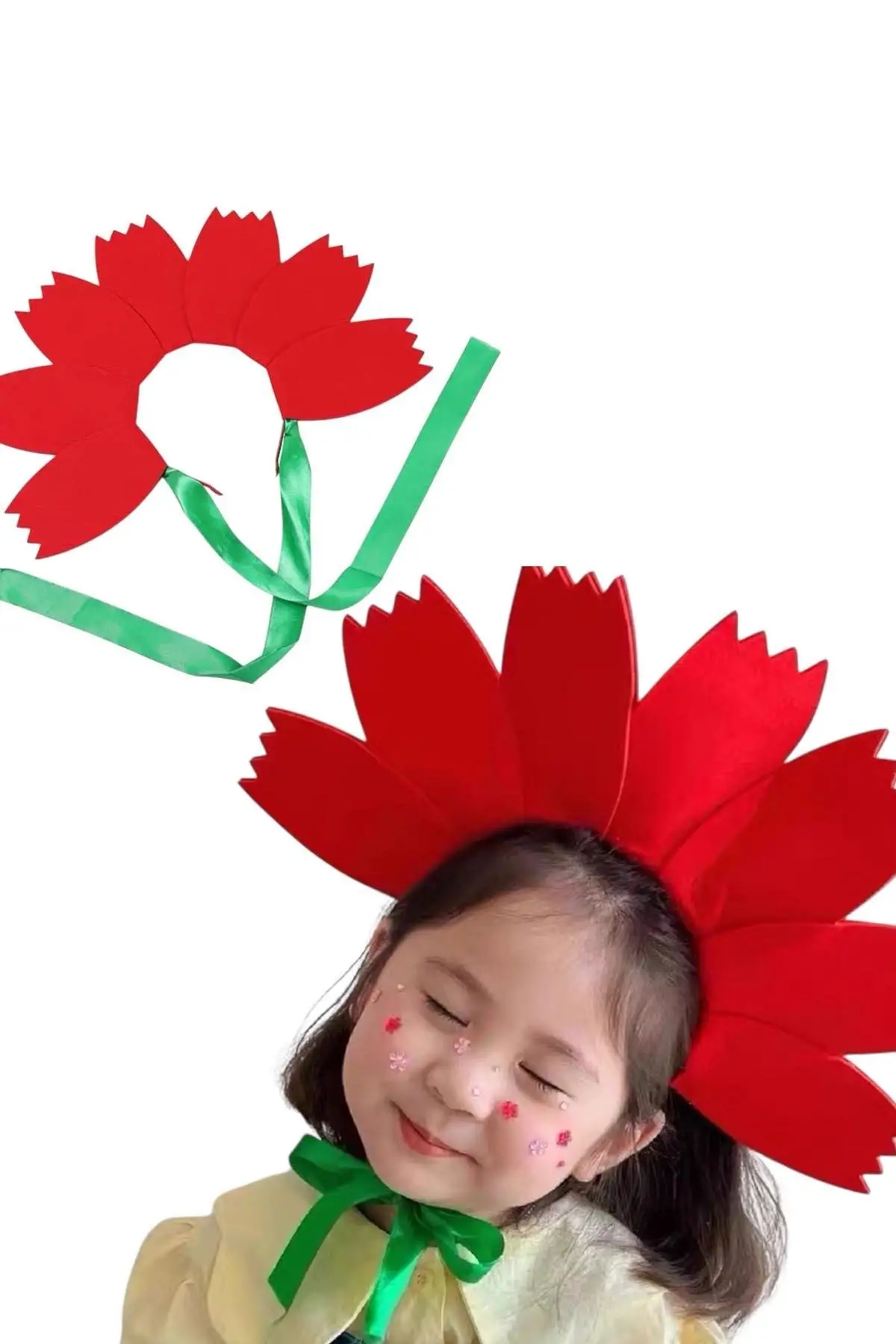 Kırmızı Renk Lale Figürlü Tasarım Taç