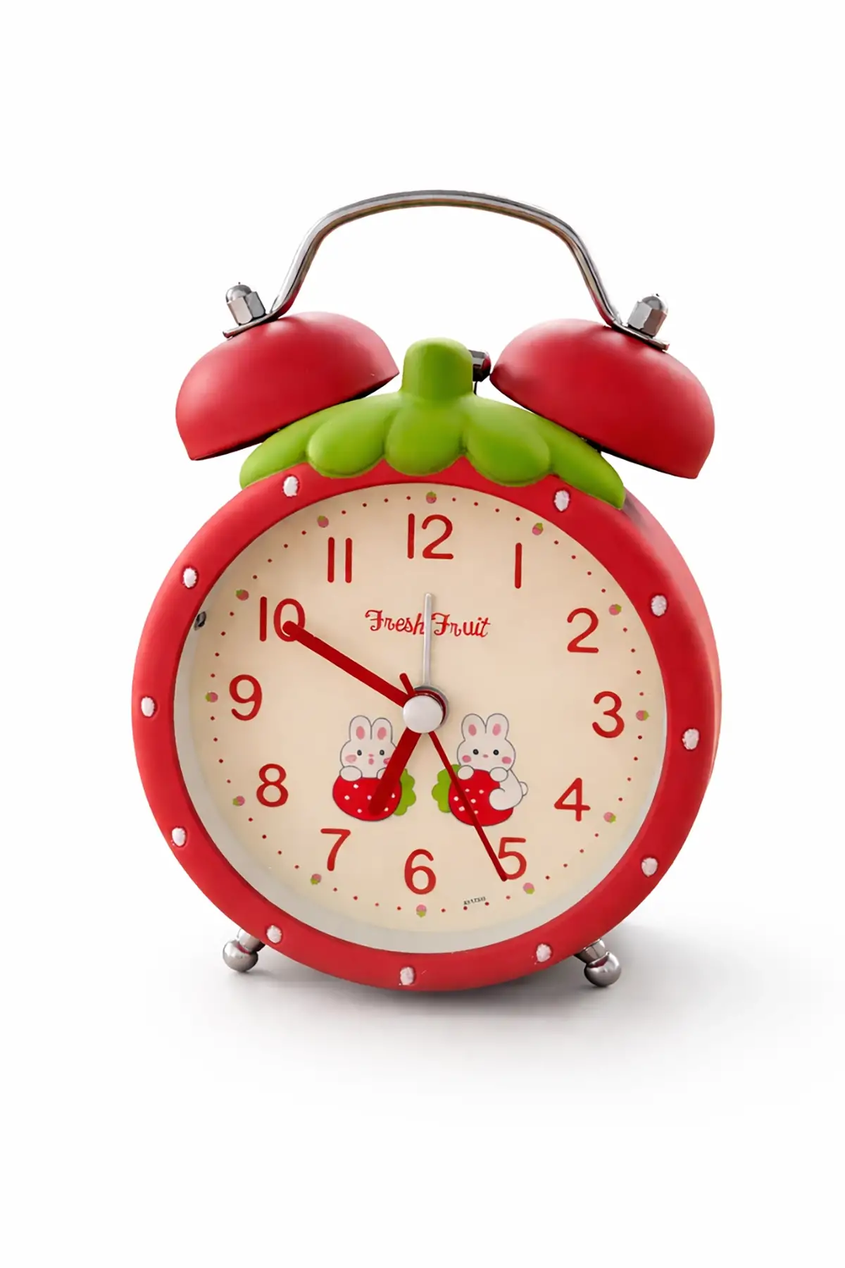 Kırmızı Renk Mini Dekoratif Işıklı Alarmlı Yuvarlak Masa Saati