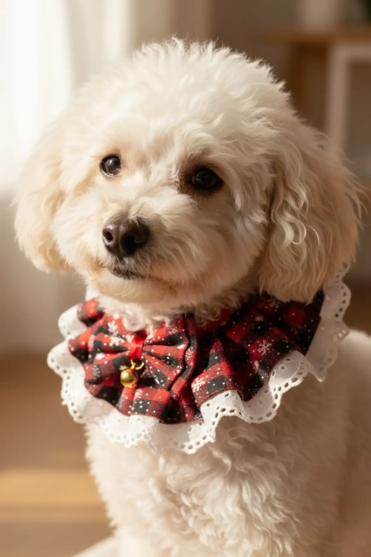 Kırmızı Renk Potikare Ayarlanabilir Desenli Zilli Kedi/ Köpek Tasması