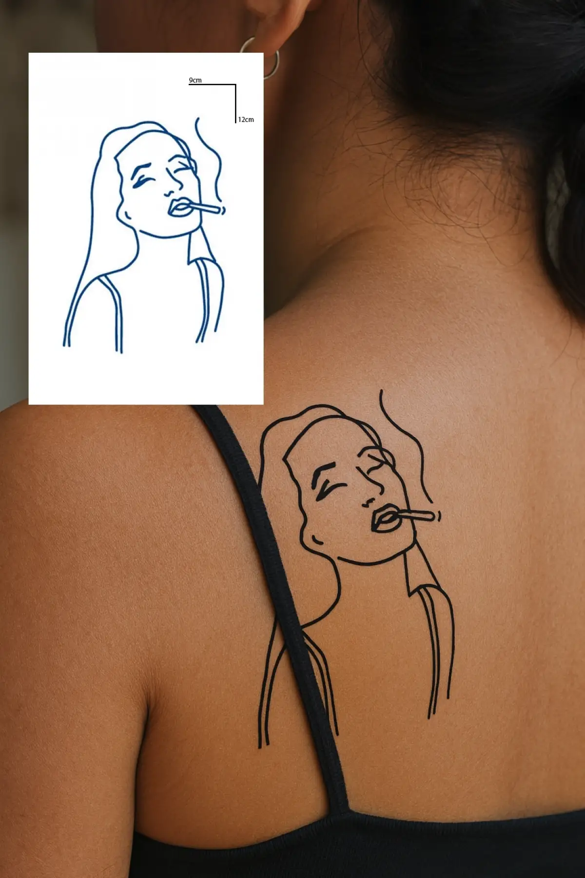 Kız Figürlü 12 Saat Sonra Kararan Geçici Mini Dövme Tattoo