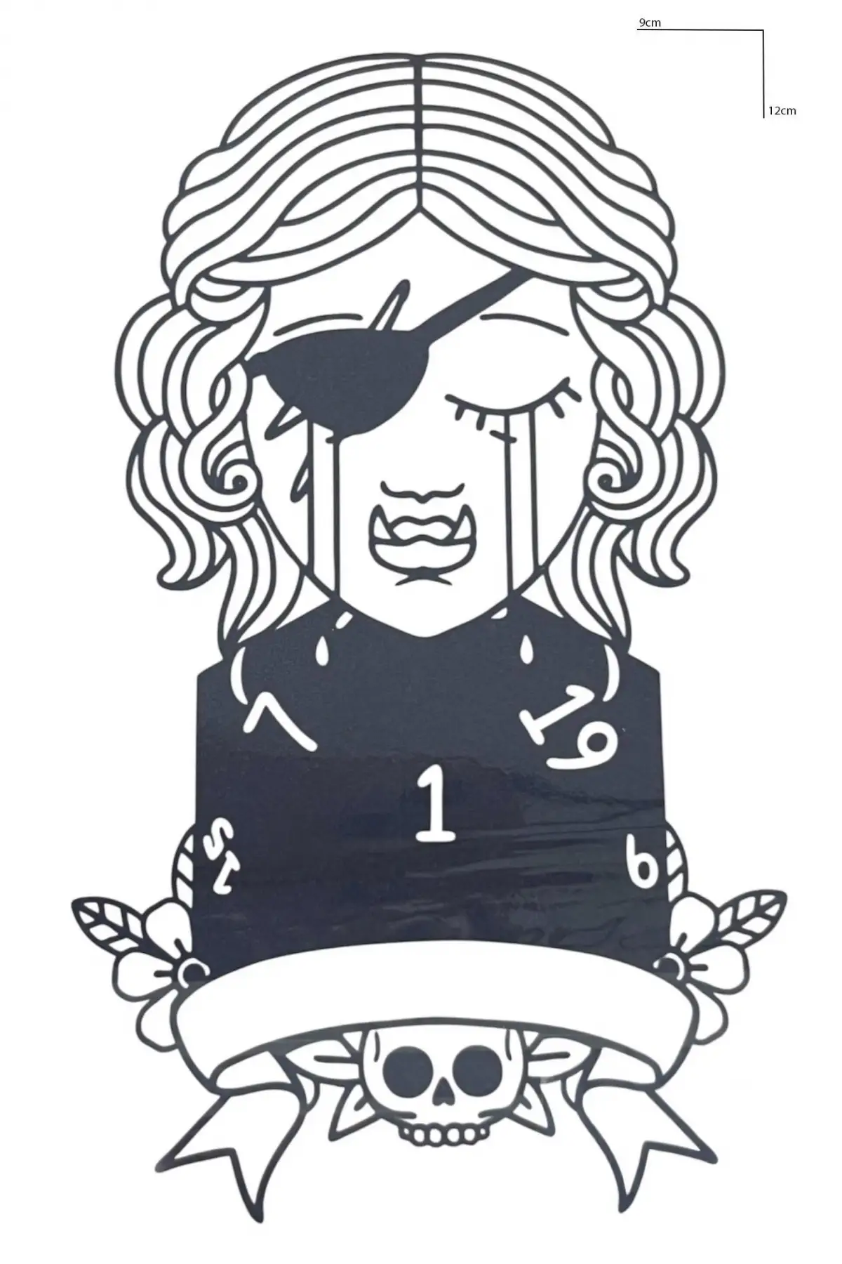 Korsan Kız Figürlü 12 Saat Sonra Kararan Geçici Mini Dövme Tattoo