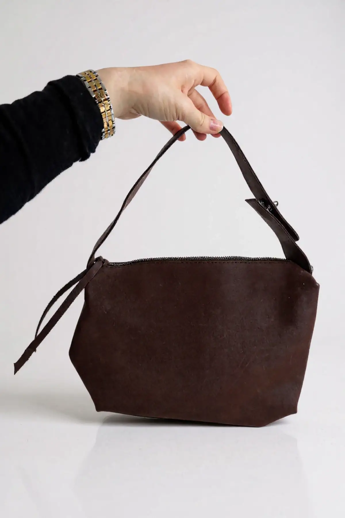 Koyu Kahve Renk Süet Kadın Çanta