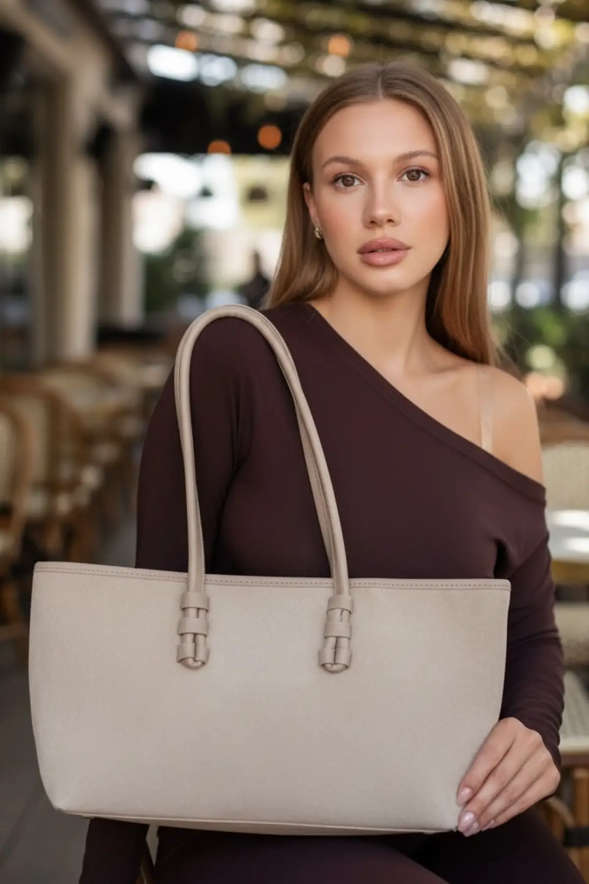 Krem Renk Kadın Süet Çanta