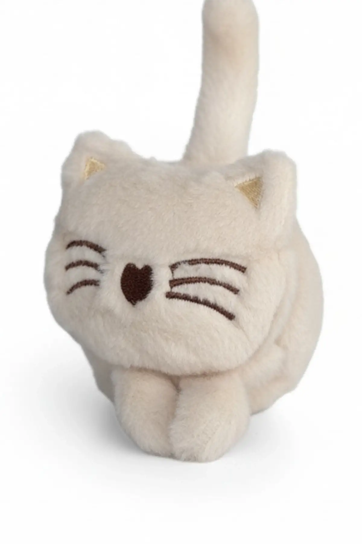 Krem Renk Kedi Figürlü Peluş Kulaklık