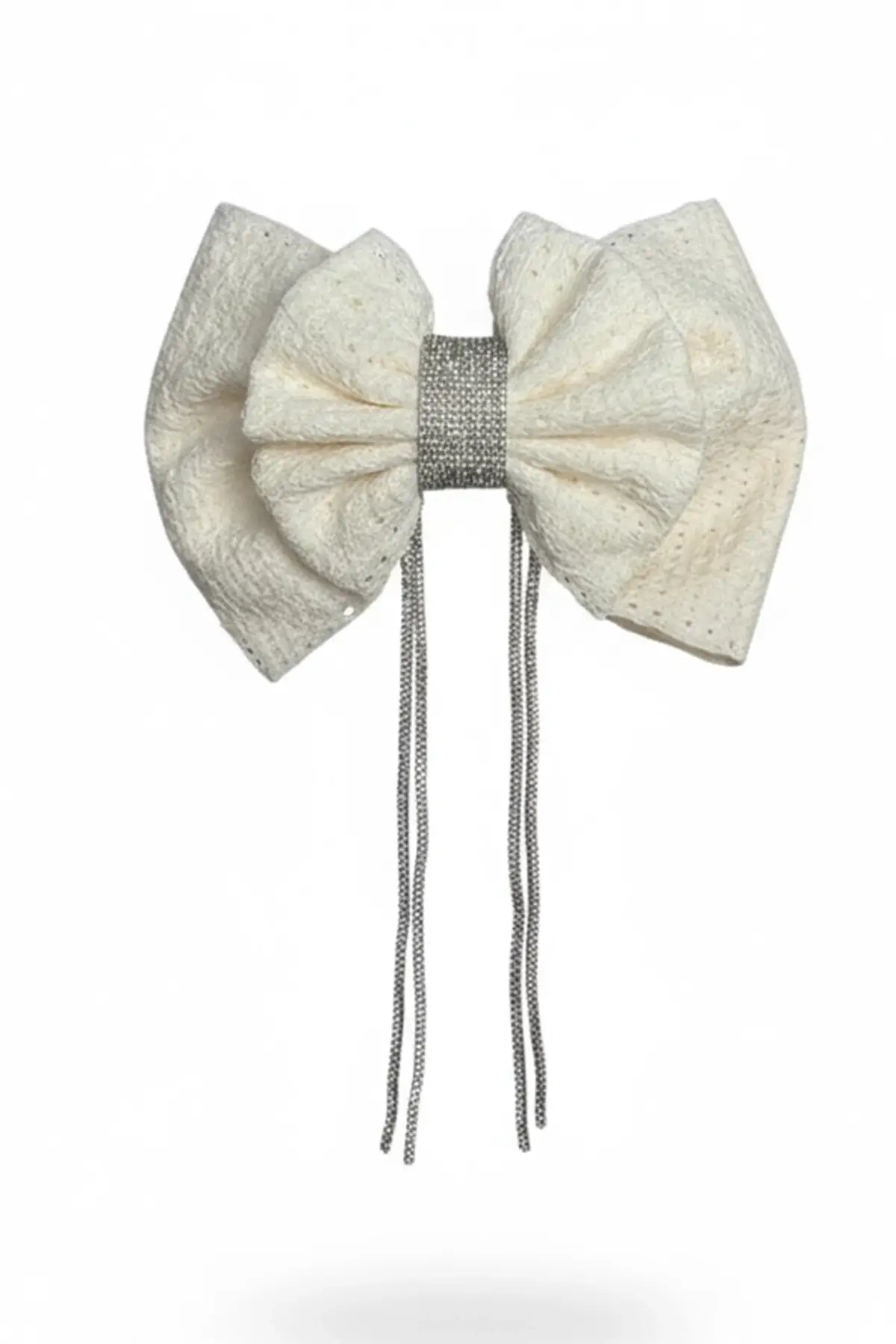 Krem Renk Kurdele Figürlü Taş Detaylı Otomat Toka