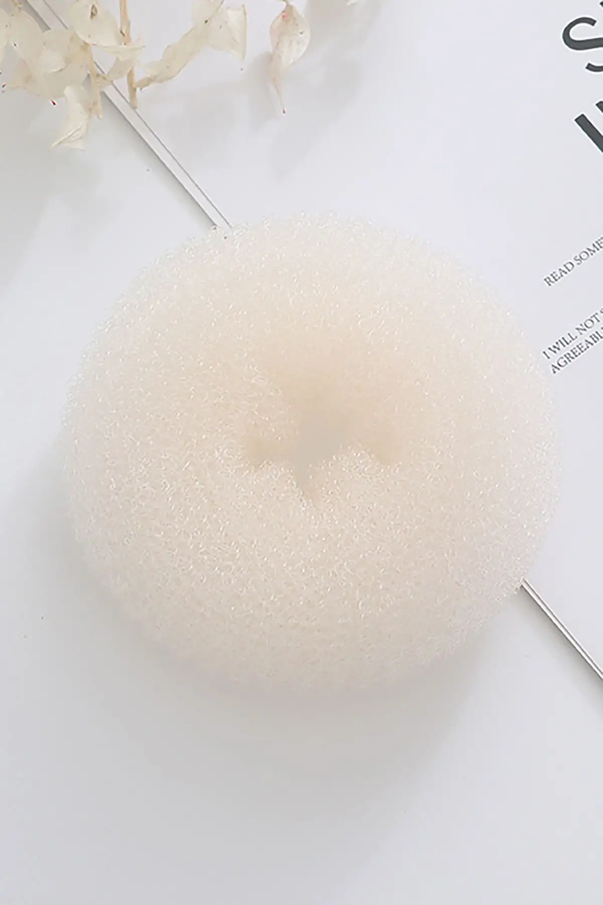 Krem Renk Sünger Topuz Tokası