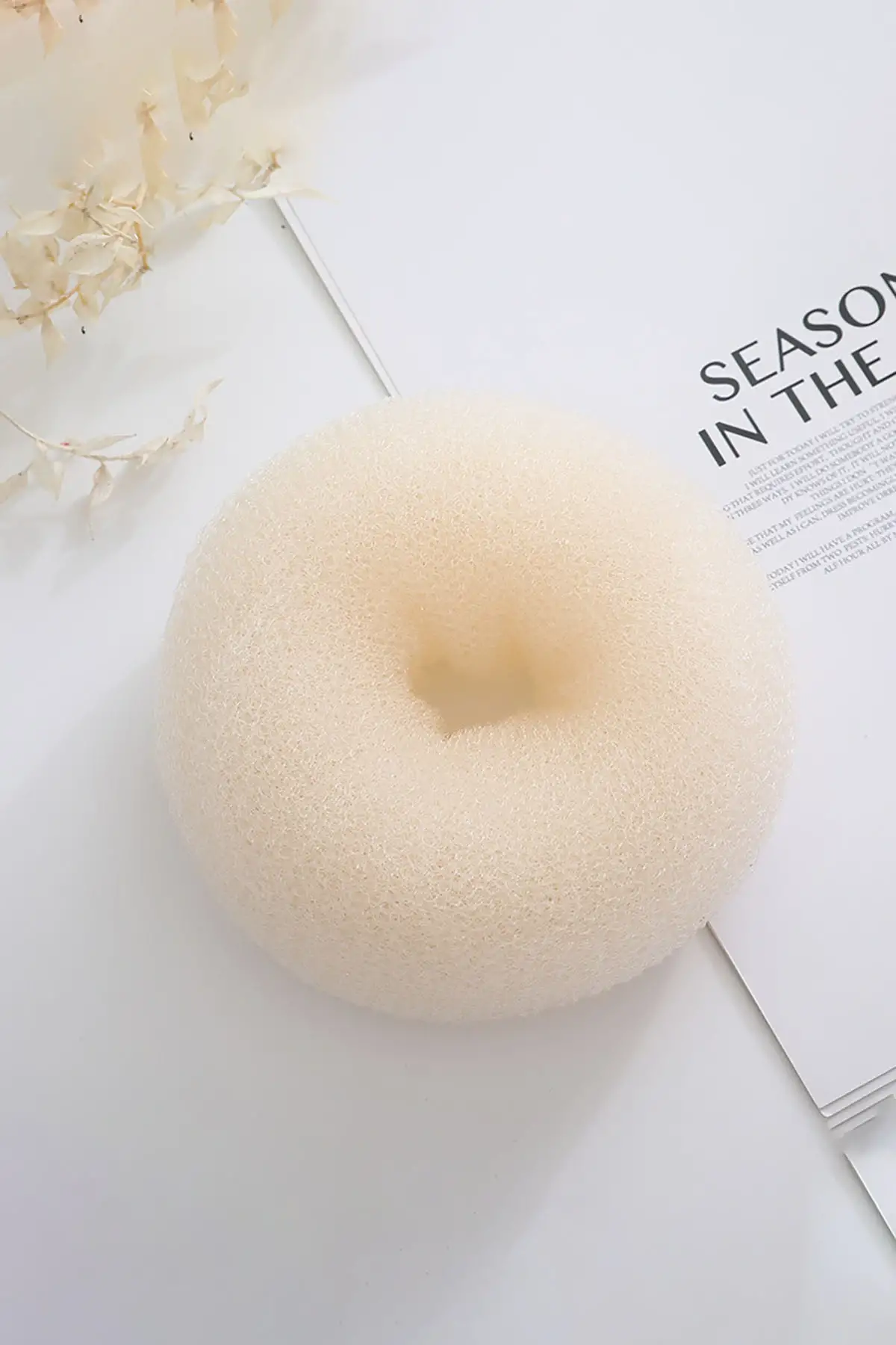 Krem Renk Sünger Topuz Tokası