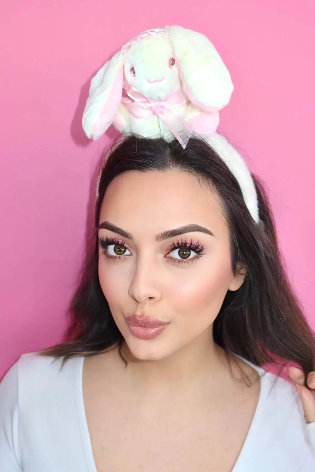 Krem Renk Tavşan Figürlü Peluş Taç