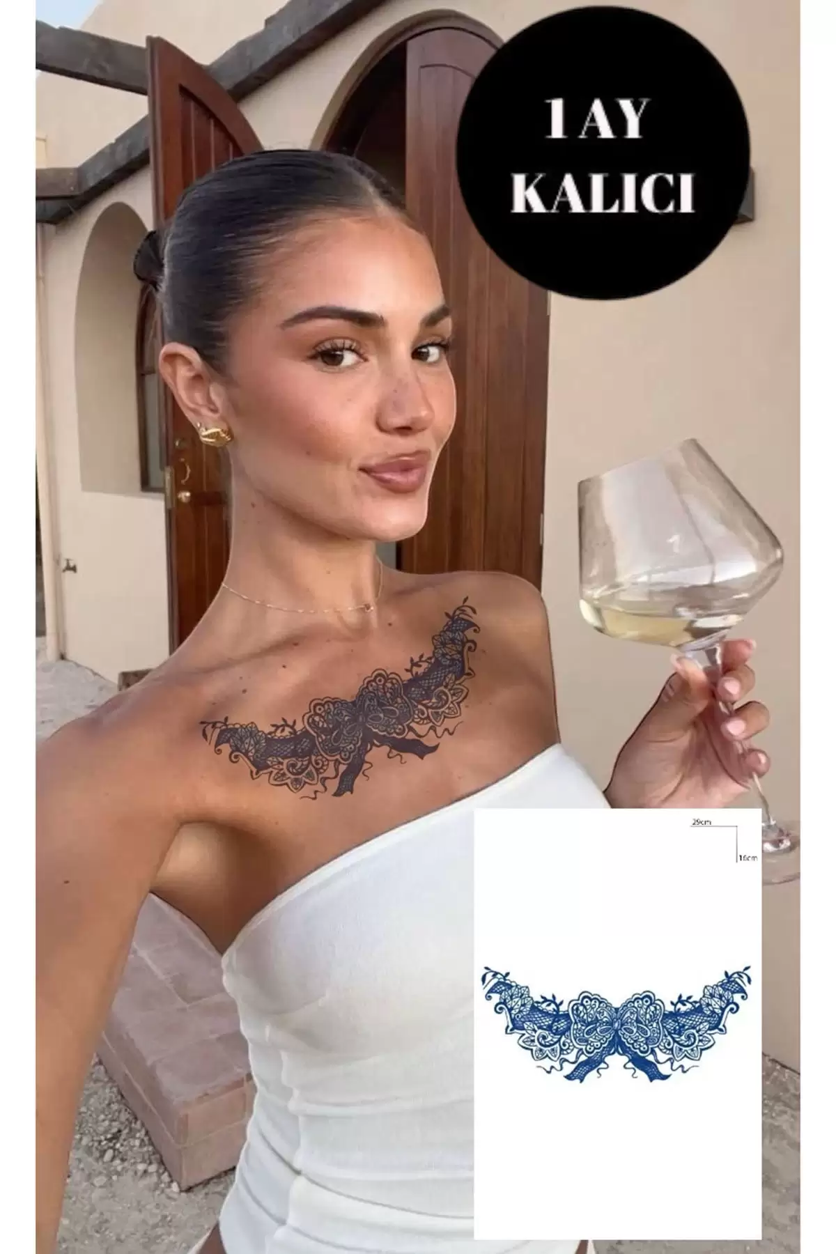 Kurdele Figürlü 12 Saat Sonra Kararan Geçici Dövme Tattoo