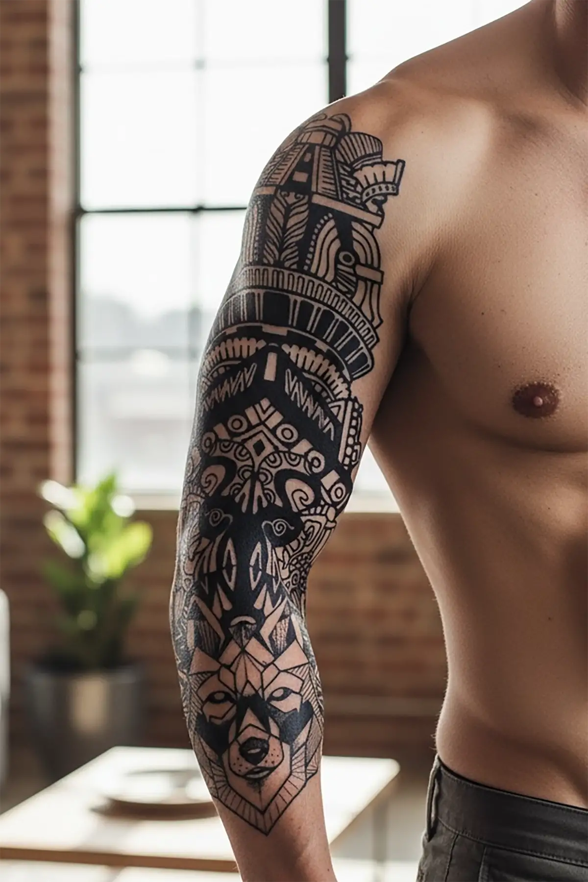 Kurt Figürlü 12 Saat Sonra Kararan Geçici Kol Dövme Tattoo