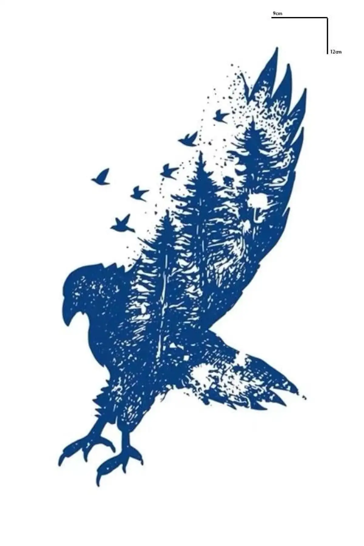 Kuş Figürlü 12 Saat Sonra Kararan Geçici Dövme Tattoo