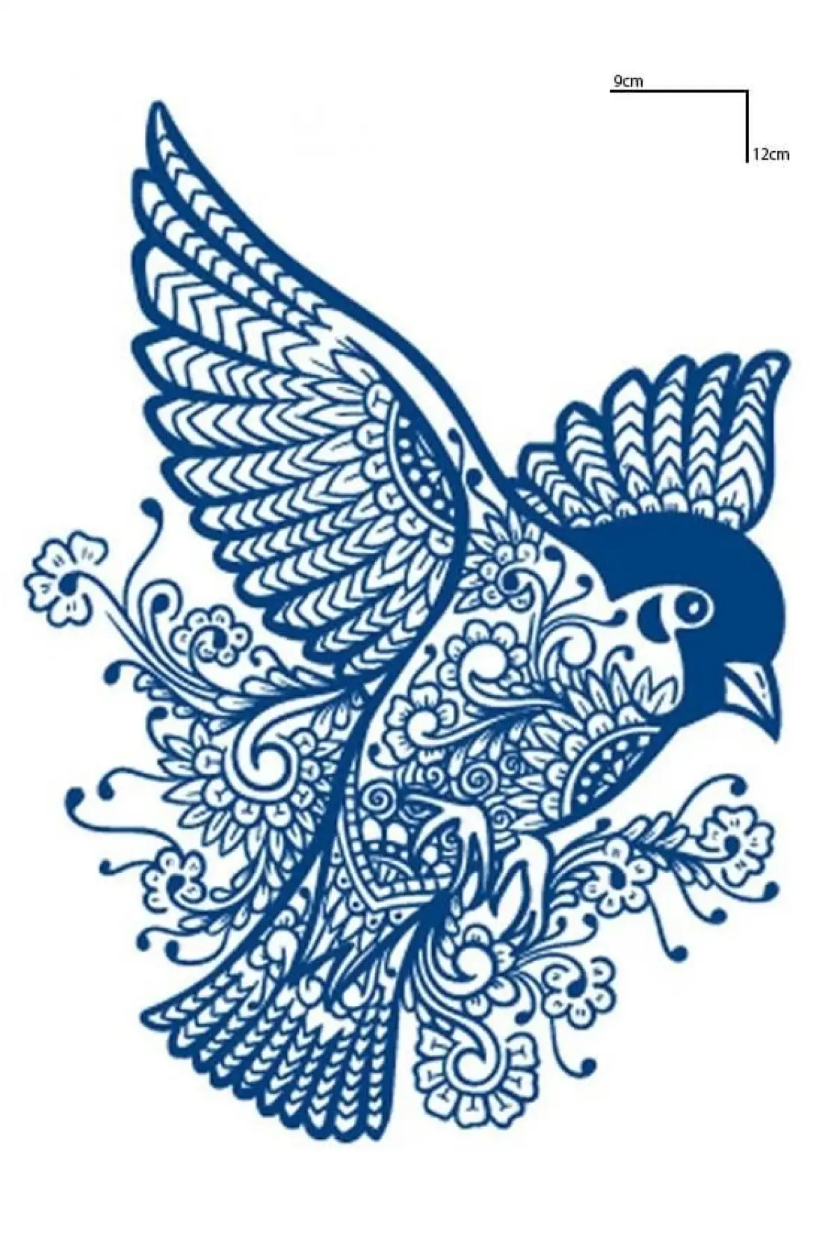 Kuş Figürlü 12 Saat Sonra Kararan Geçici Dövme Tattoo