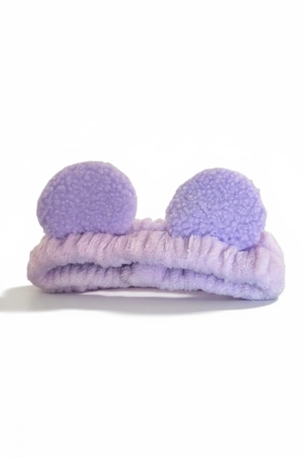 Lila Renk Kulak Detaylı Peluş Saç Bandı