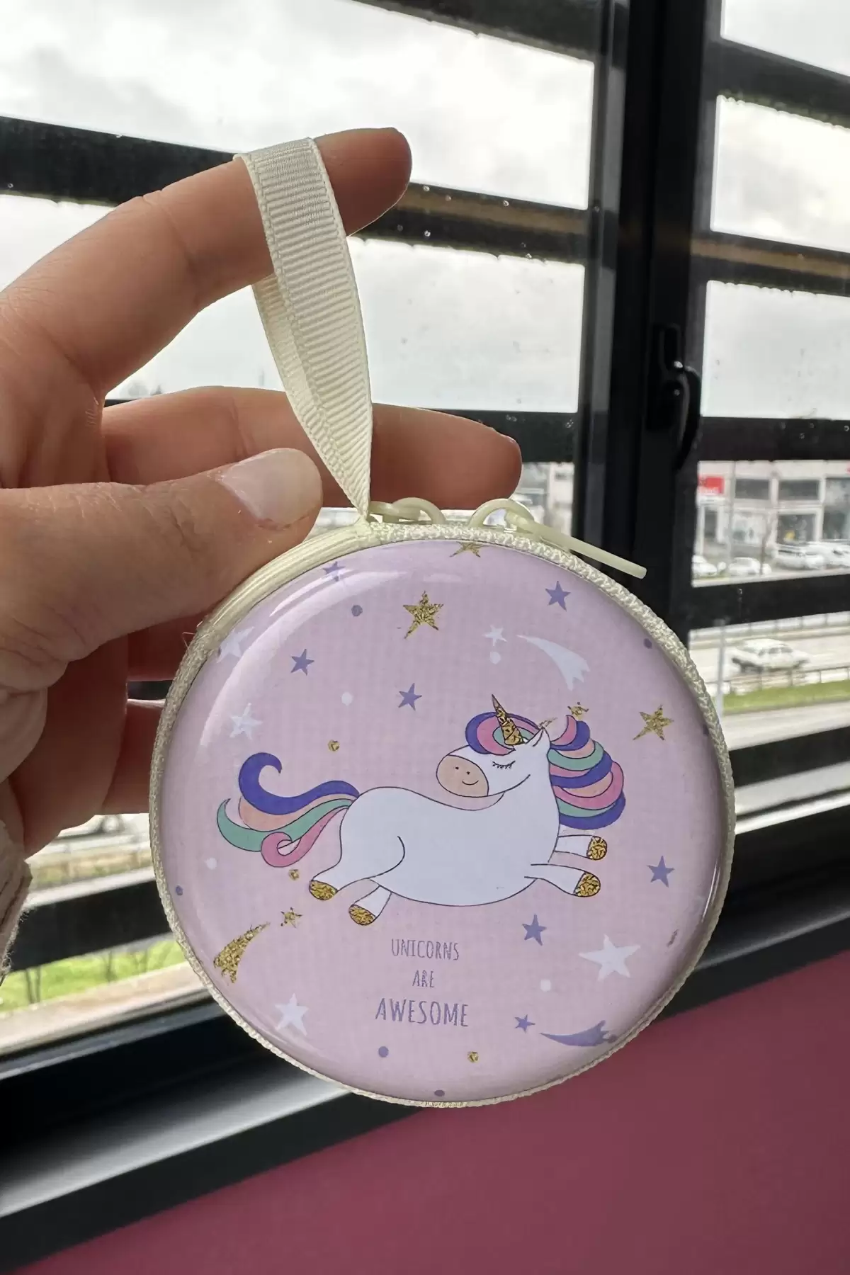 Lila Renk Unicorn Figürlü Cüzdan/Anahtarlık