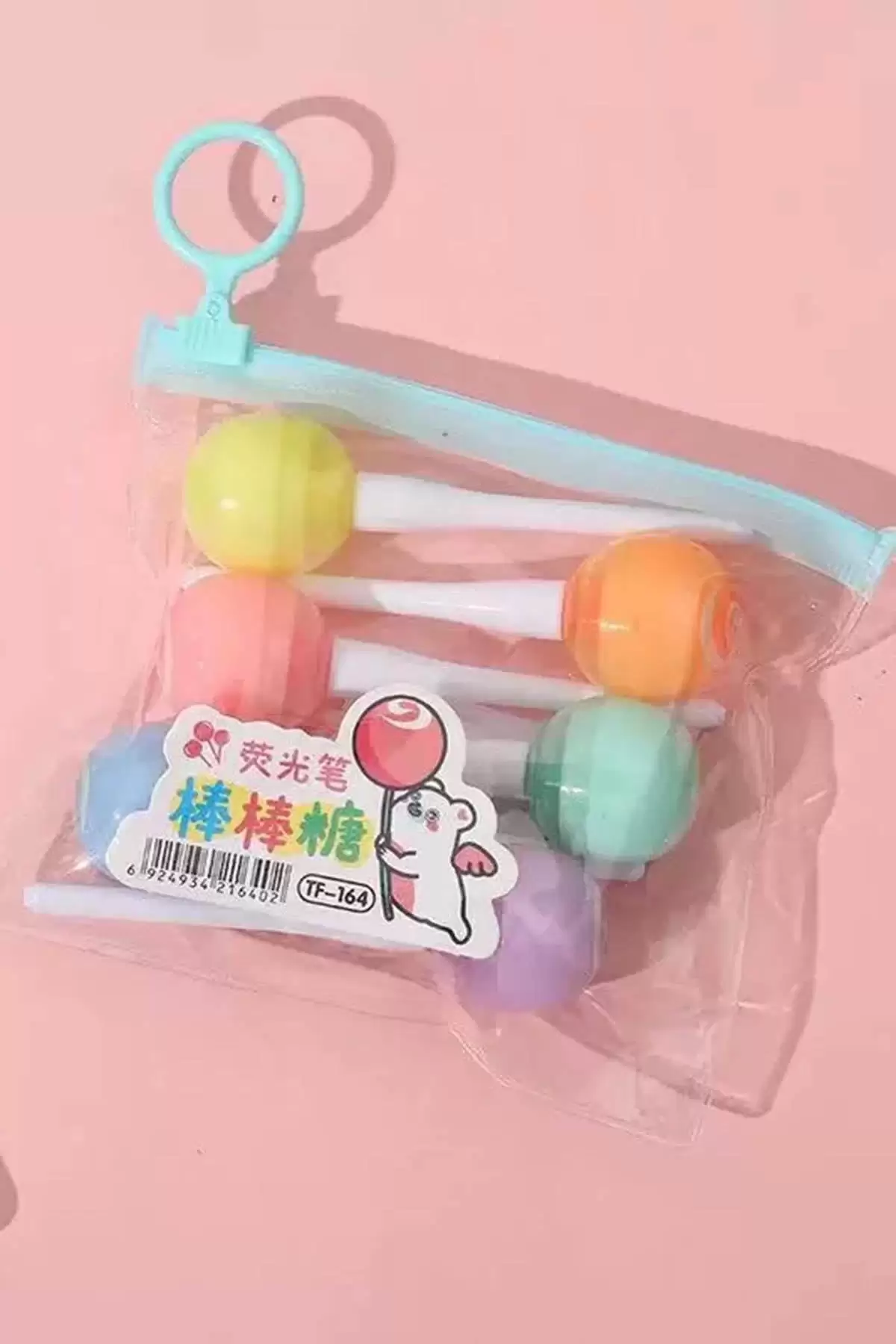 Lolipop Figürlü 6lı Fosforlu Kalem Set