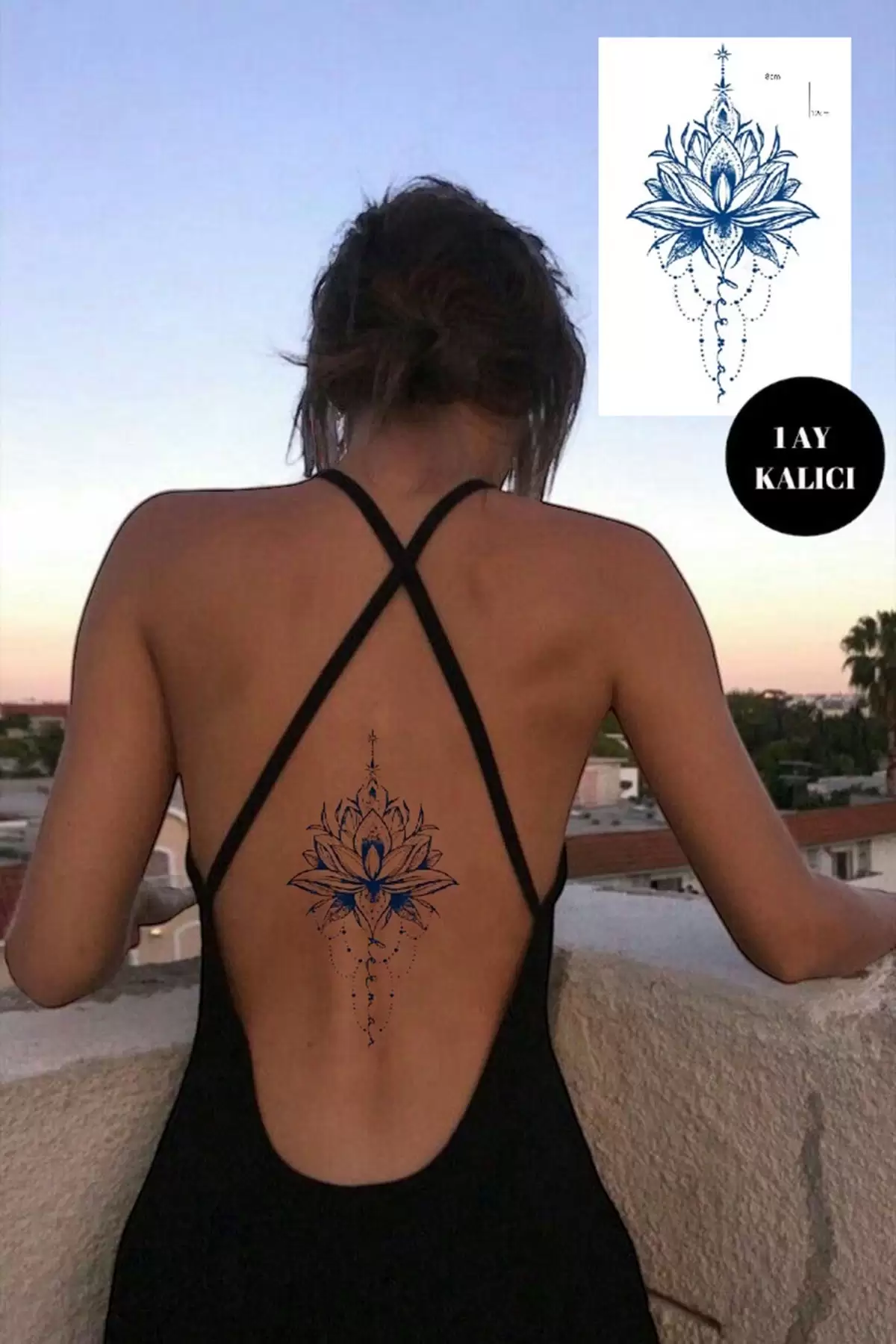 Lotus Figürlü 12 Saat Sonra Kararan Geçici Dövme Tattoo