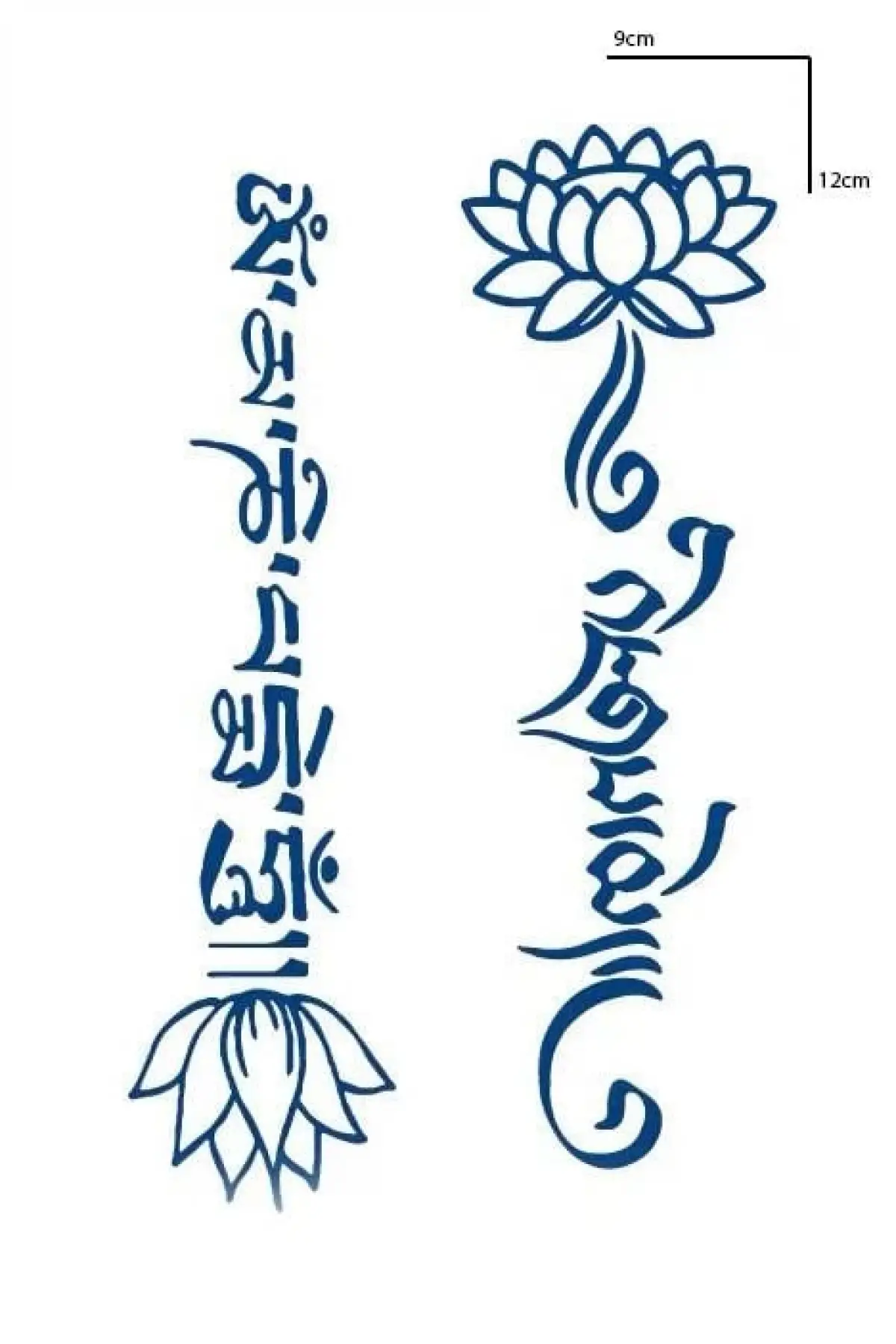 Lotus Figürlü 12 Saat Sonra Kararan Geçici Mini Dövme Tattoo