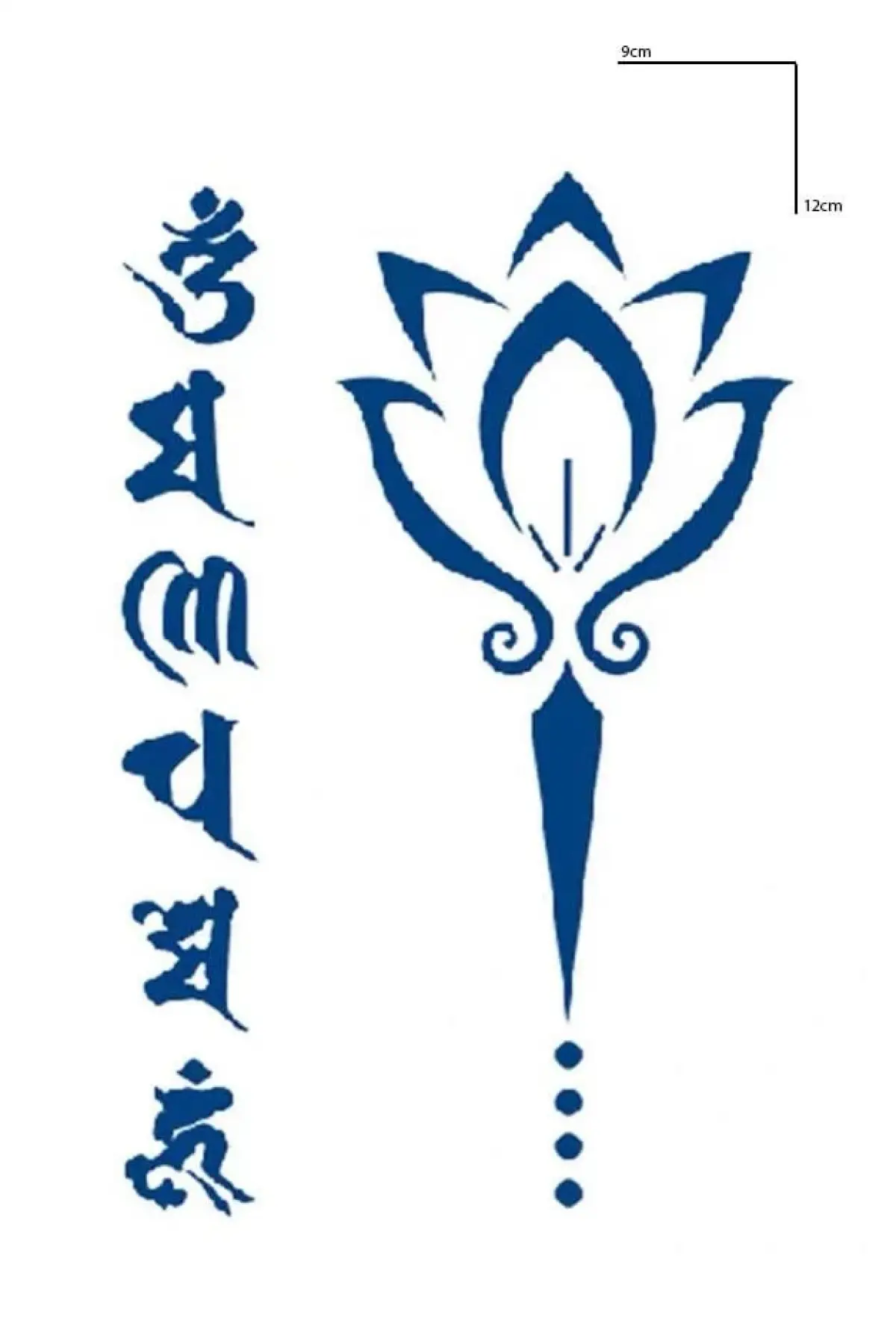 Lotus Figürlü 12 Saat Sonra Kararan Geçici Mini Dövme Tattoo