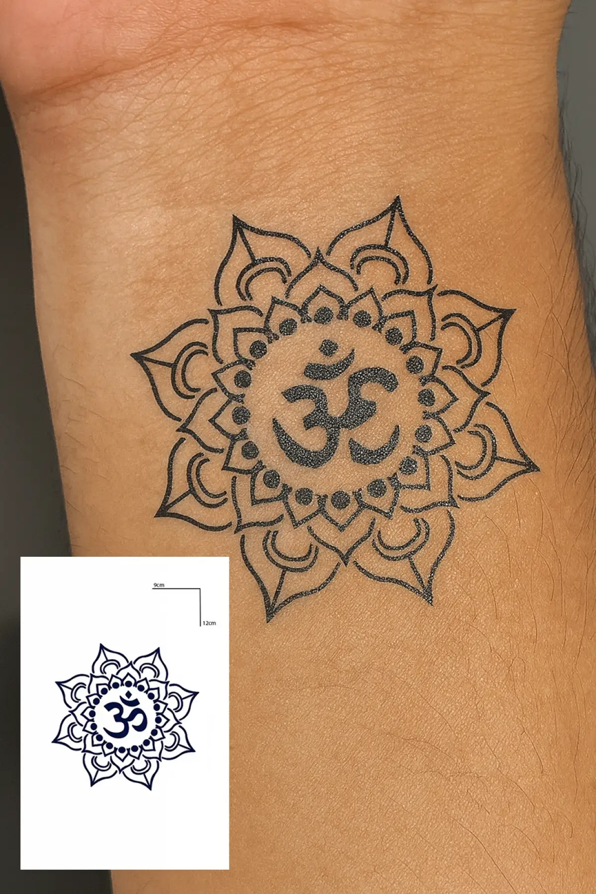 Mandala Figürlü 12 Saat Sonra Kararan Geçici Dövme Tattoo