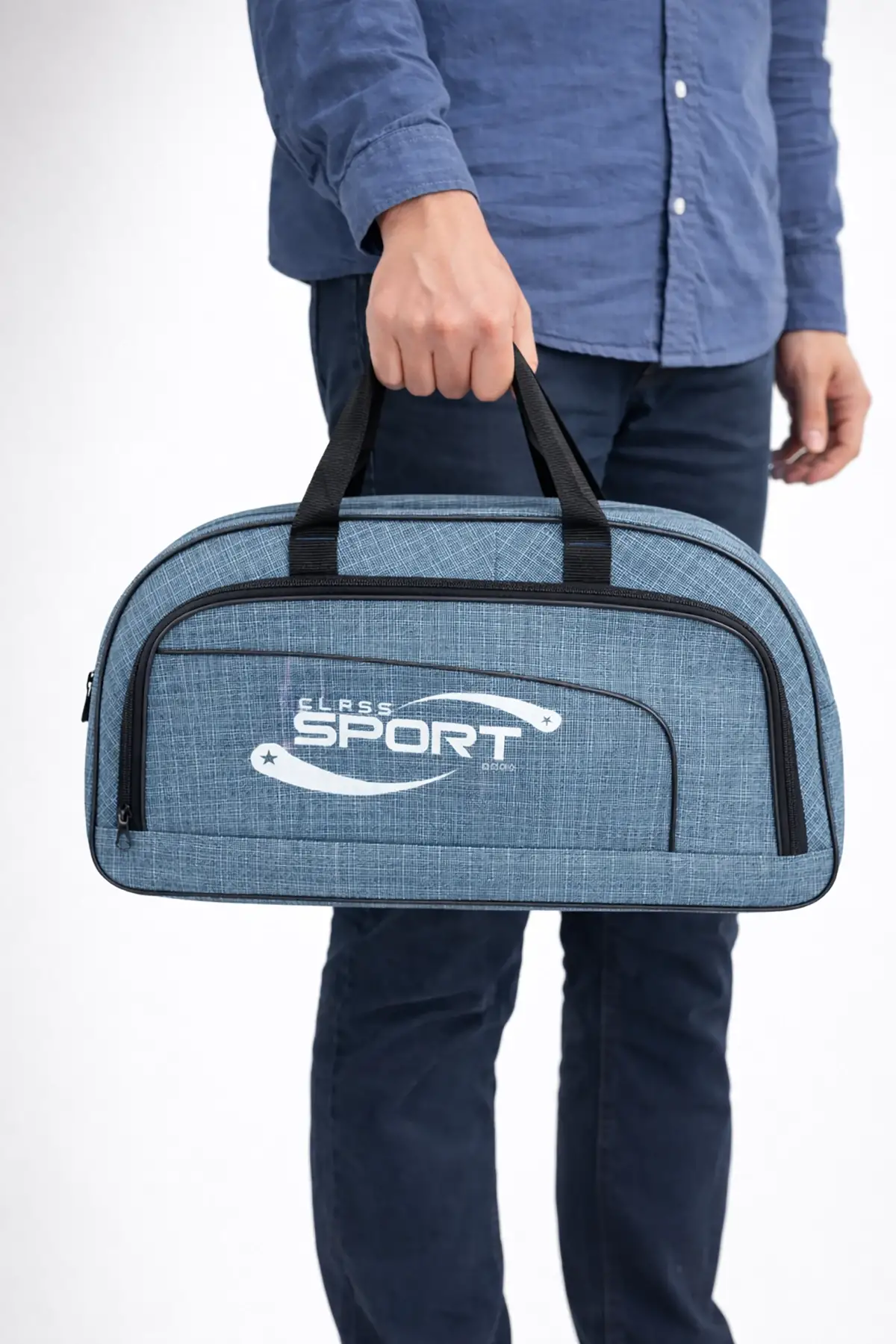 Mavi Renk Büyük Boy El Çantası/ Seyahat Çantası