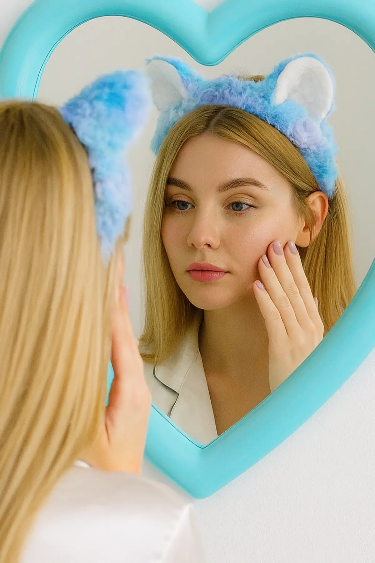 Mavi Renk Kulak Figürlü Peluş Saç Bandı