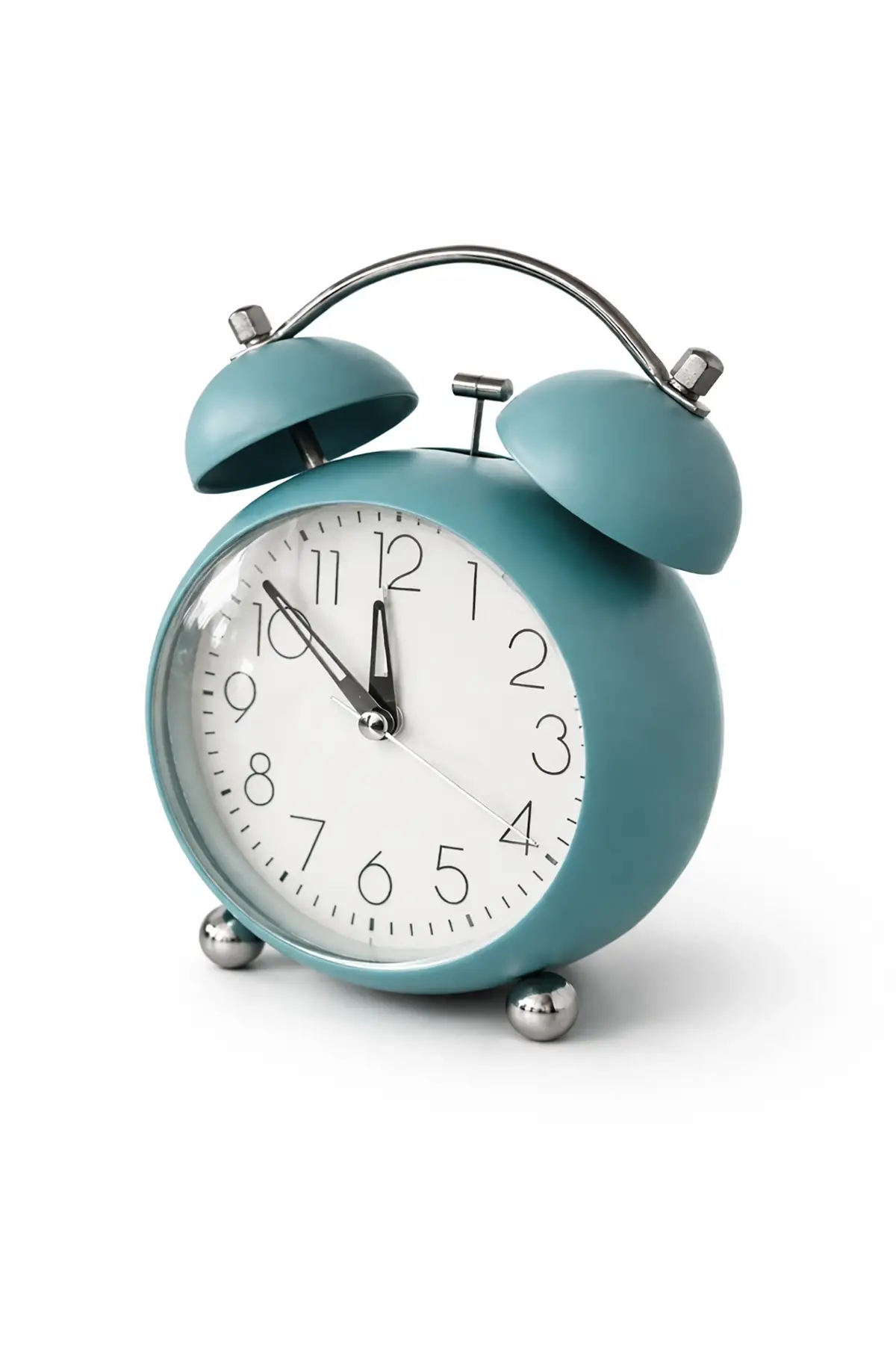 Mavi Renk Mini Dekoratif Işıklı Alarmlı Yuvarlak Masa Saati