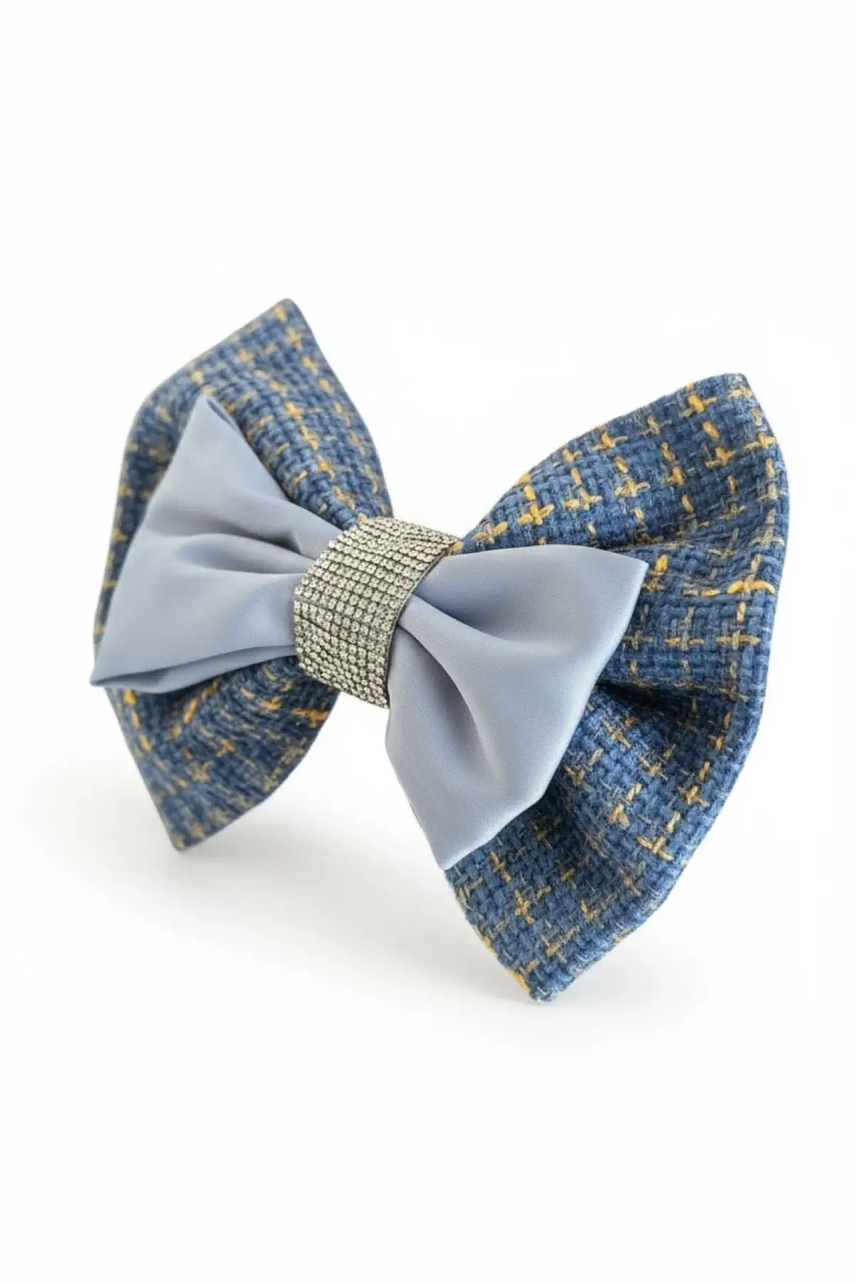 Mavi Renk Taş Detaylı Kurdele Otomat Toka