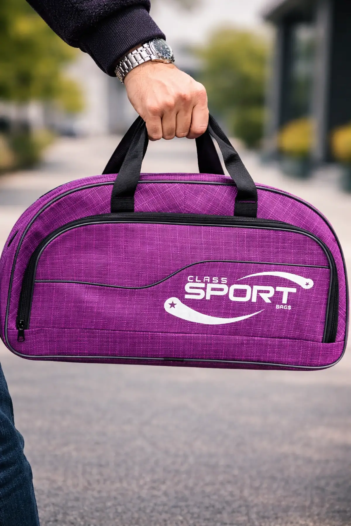 Mor Renk Büyük Boy El Çantası/ Seyahat Çantası