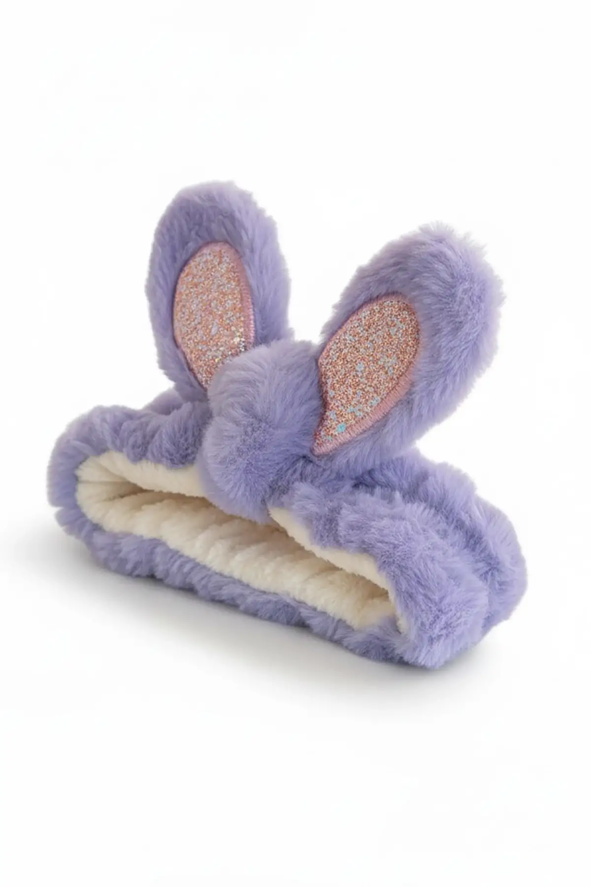 Mor Renk Kulak Detaylı Peluş Saç Bandı