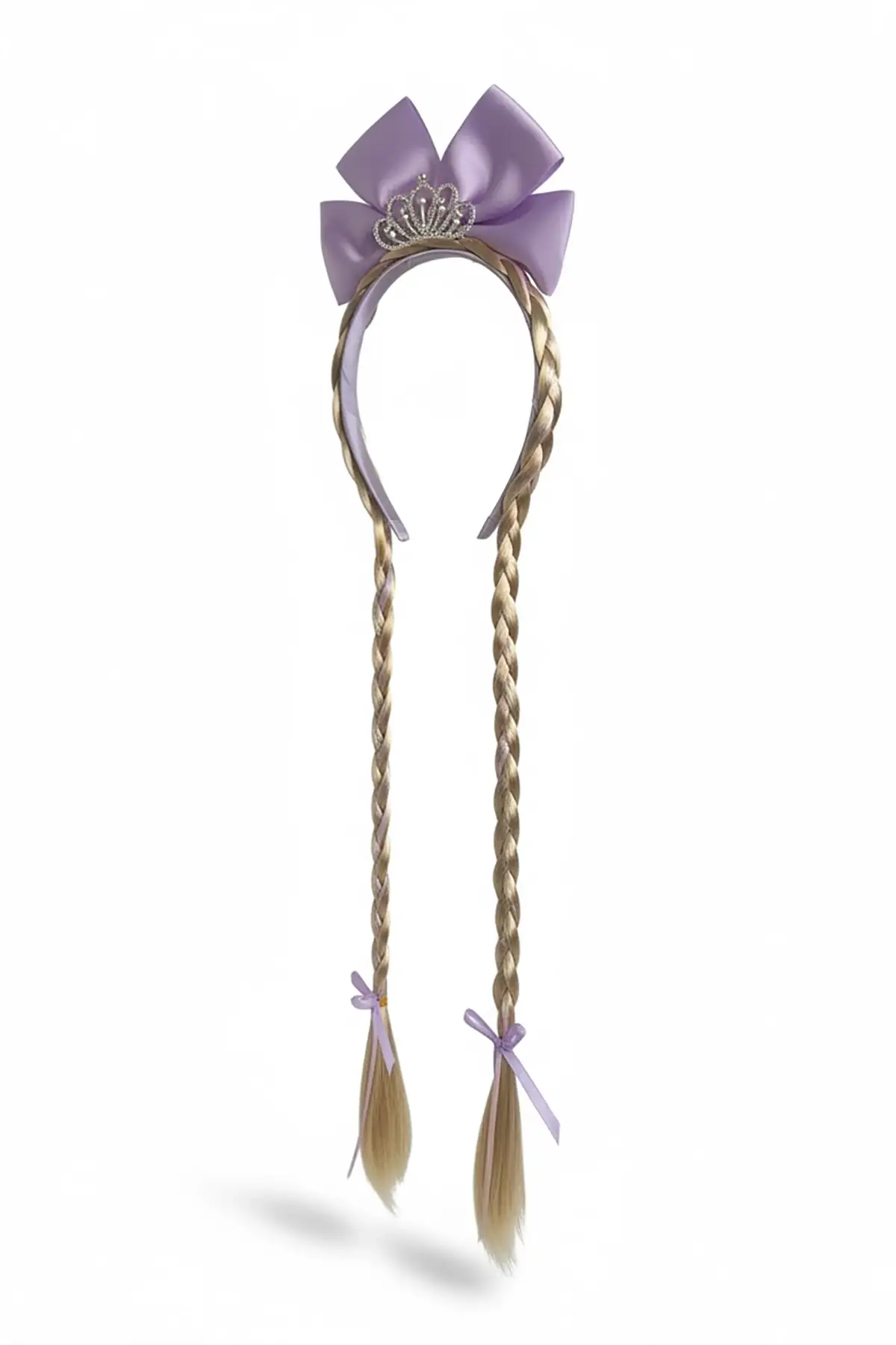 Mor Renk Kurdele Figürlü Örgü Detaylı Çocuk Taç