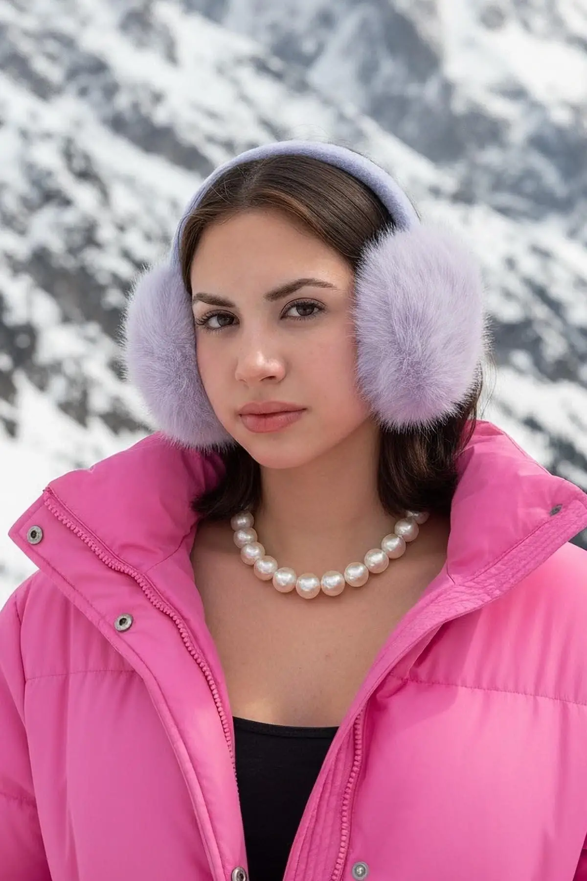 Mor Renk Peluş Kulaklık