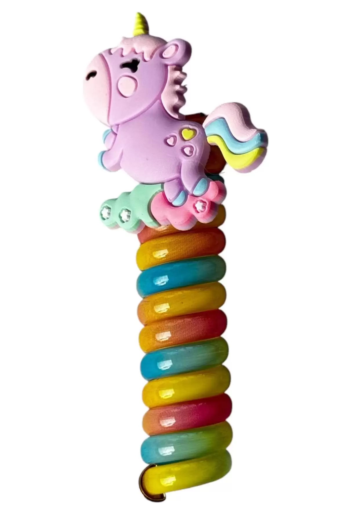 Mor Renk Unicorn Figürlü Yaylı Spiral Toka