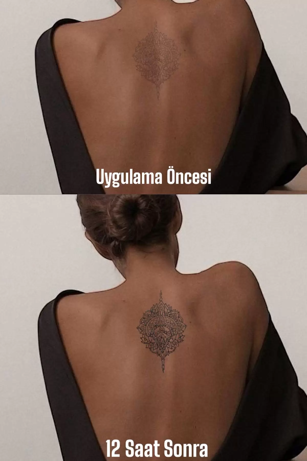 Motif Figürlü 12 Saat Sonra Kararan Geçici Dövme Tattoo