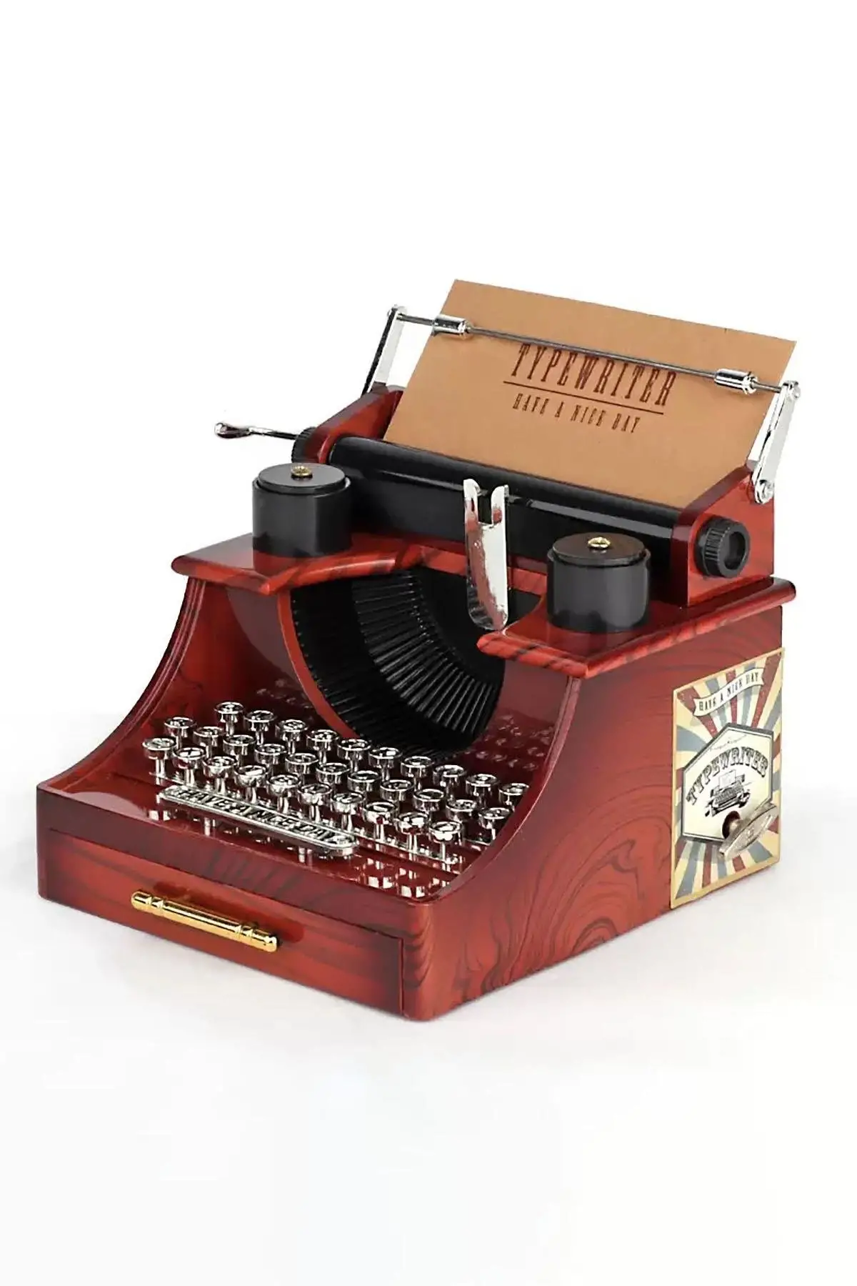 Nostaljik Tasarım Daktilo Hareketli Müzik Kutusu