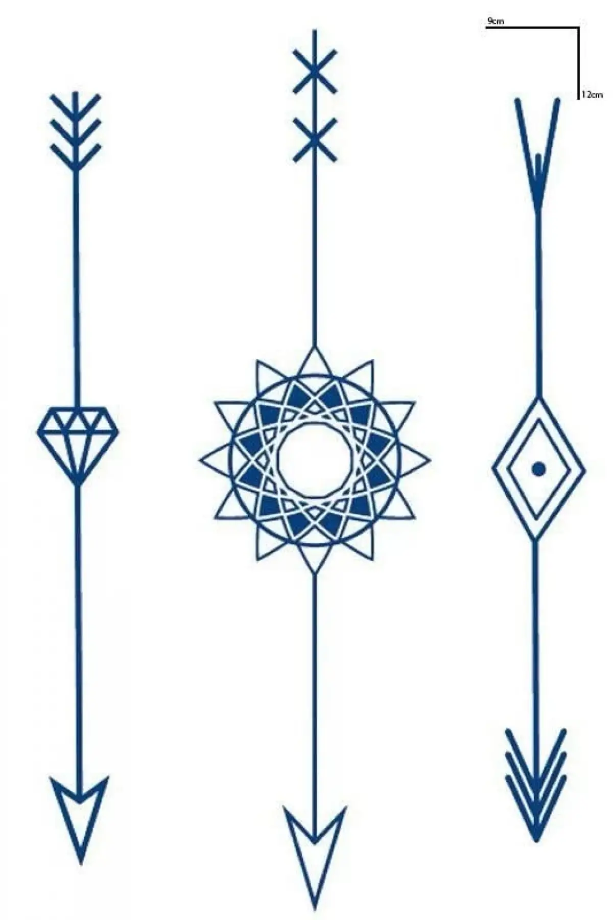 Ok Figürlü 12 Saat Sonra Kararan Geçici Mini Dövme Tattoo