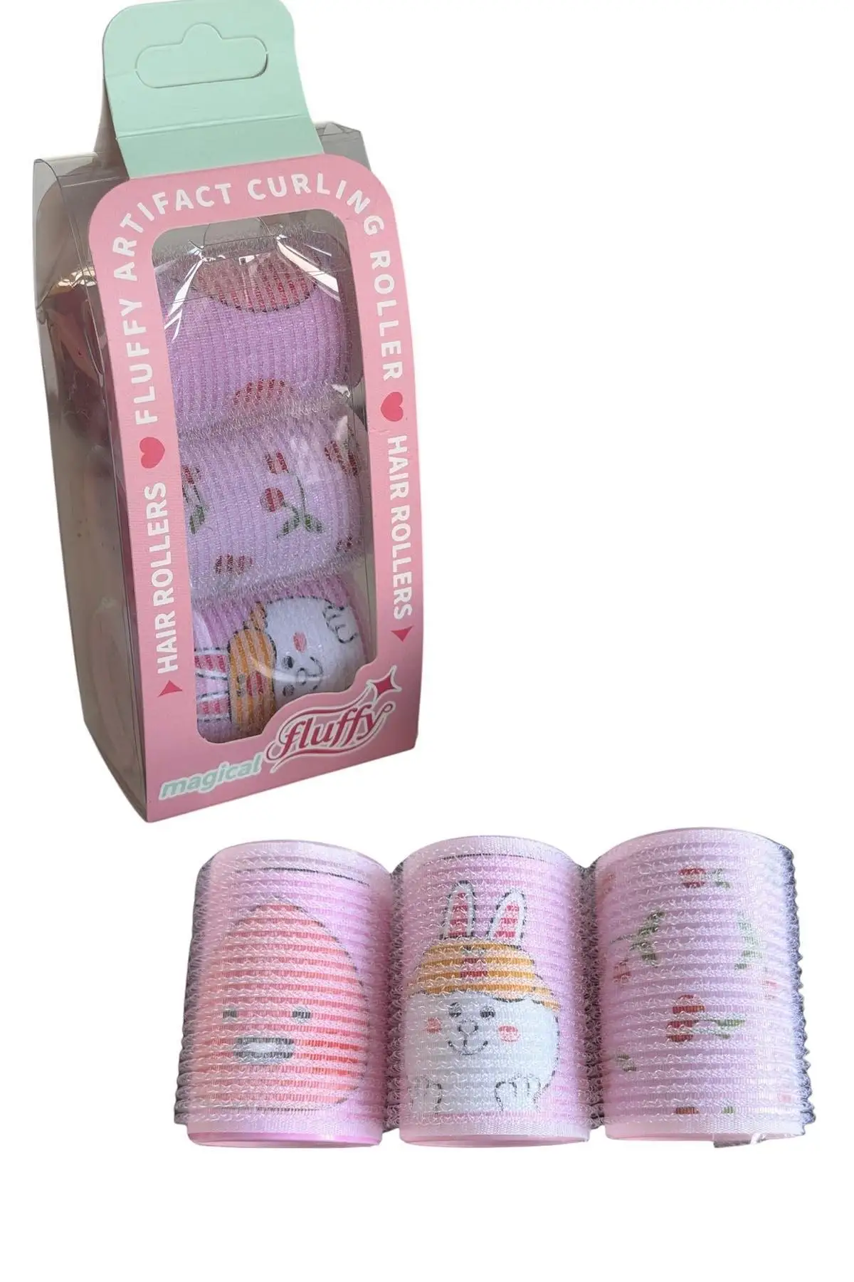 Pembe Renk 3lü Bigudi Set