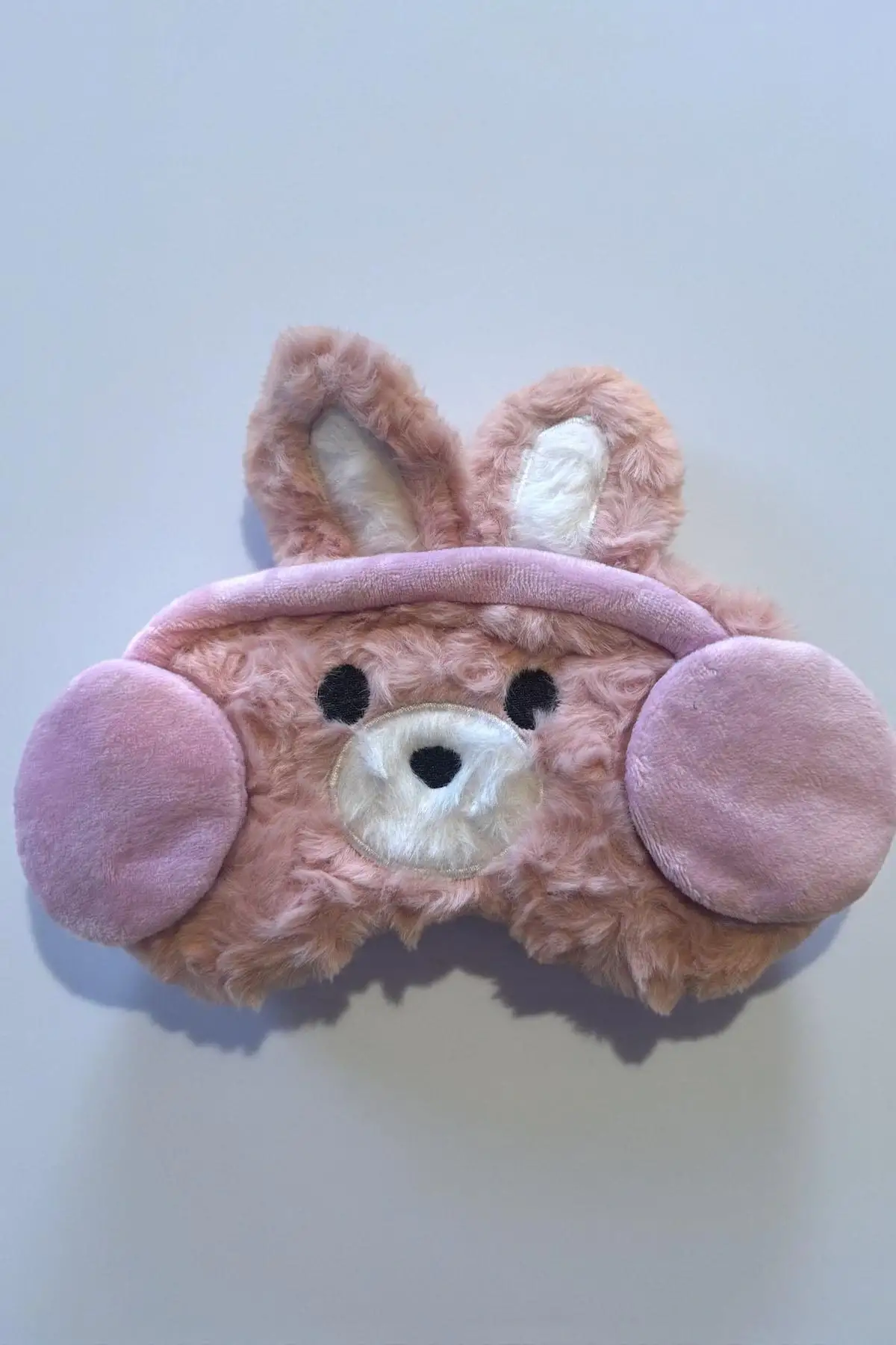 Pembe Renk Ayıcık Figürlü Peluş Uyku Bandı