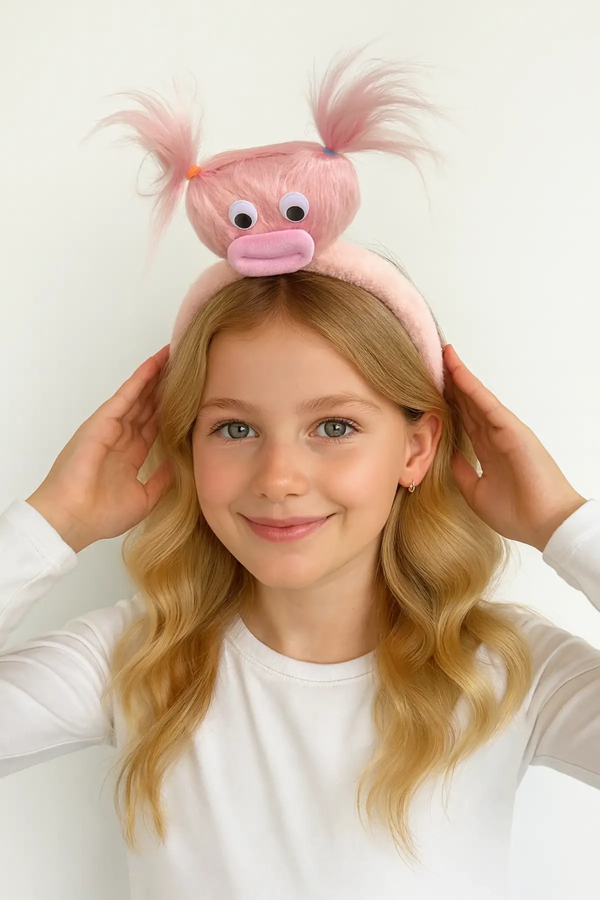 Pembe Renk Canavar Figürlü Peluş Taç