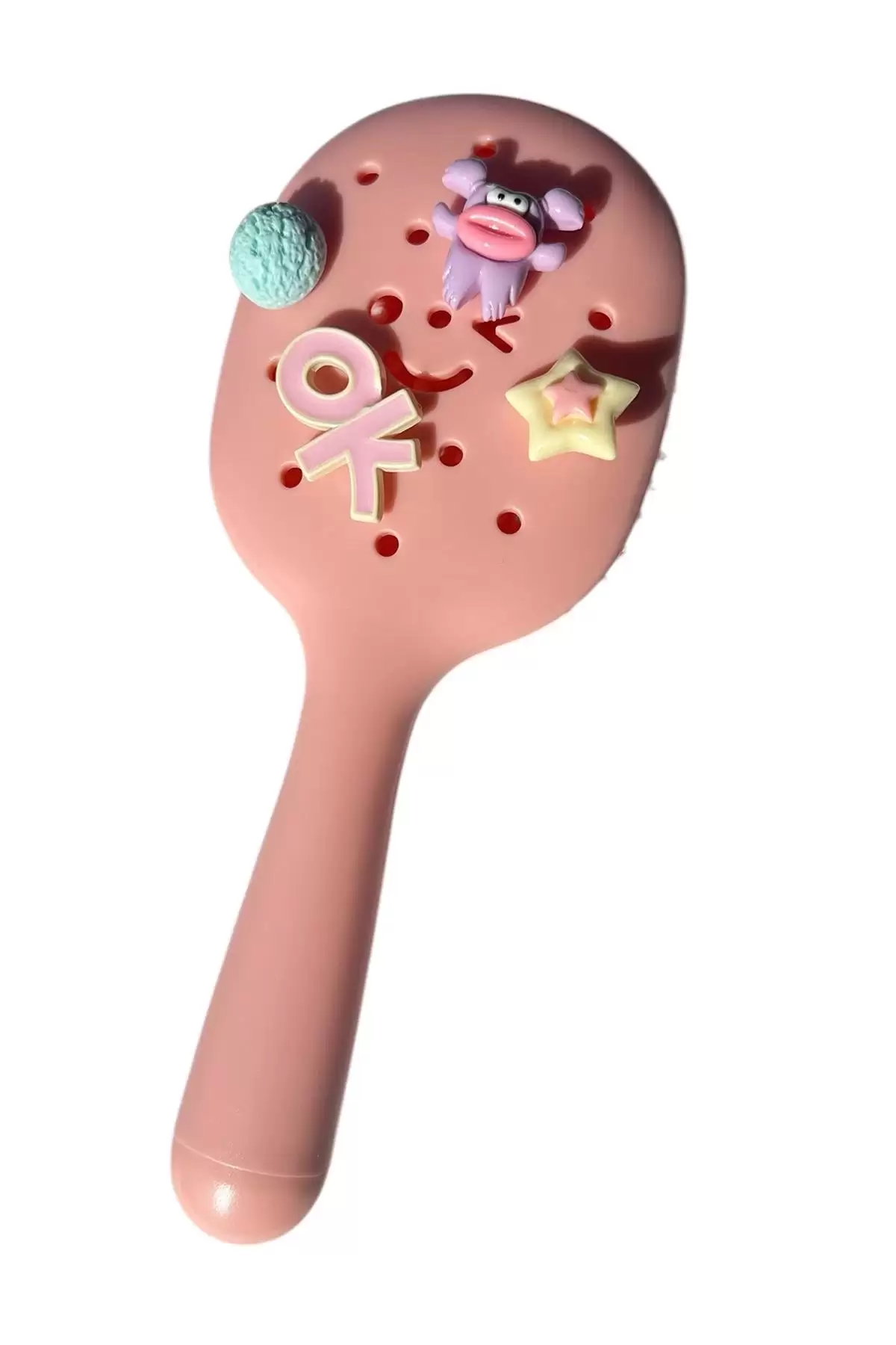 Pembe Renk Charmlı Saç Tarama Fırçası/ Tarak