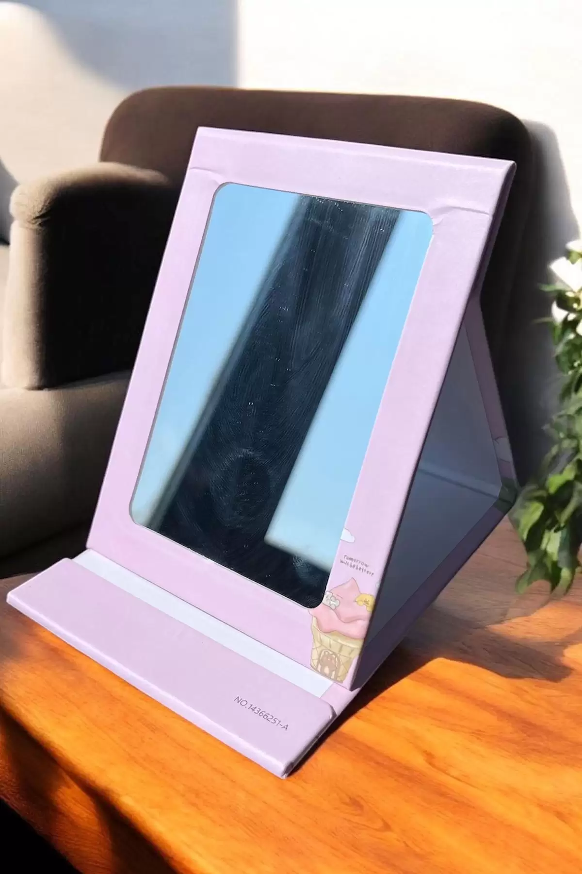 Pembe Renk Dondurma Figürlü Masa Aynası