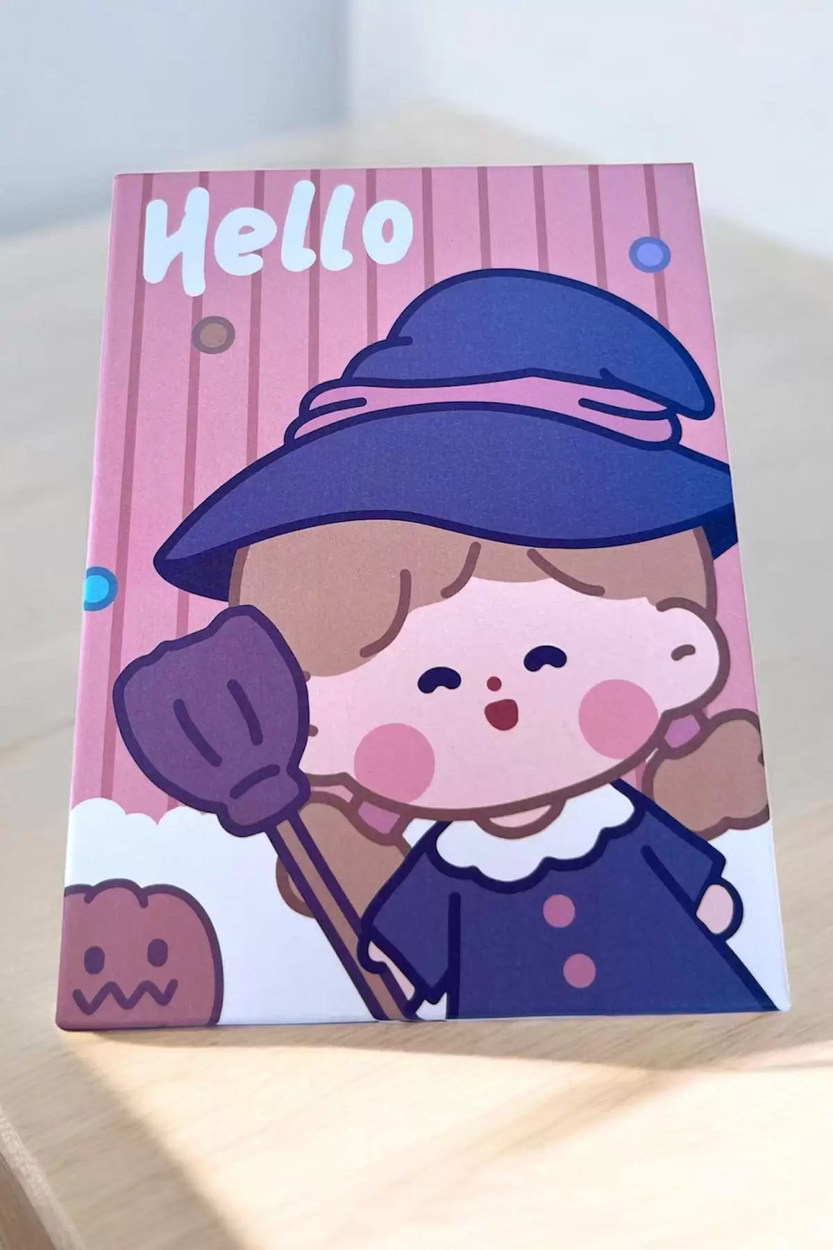 Pembe Renk Hello Yazılı Kız Figürlü Masa Aynası