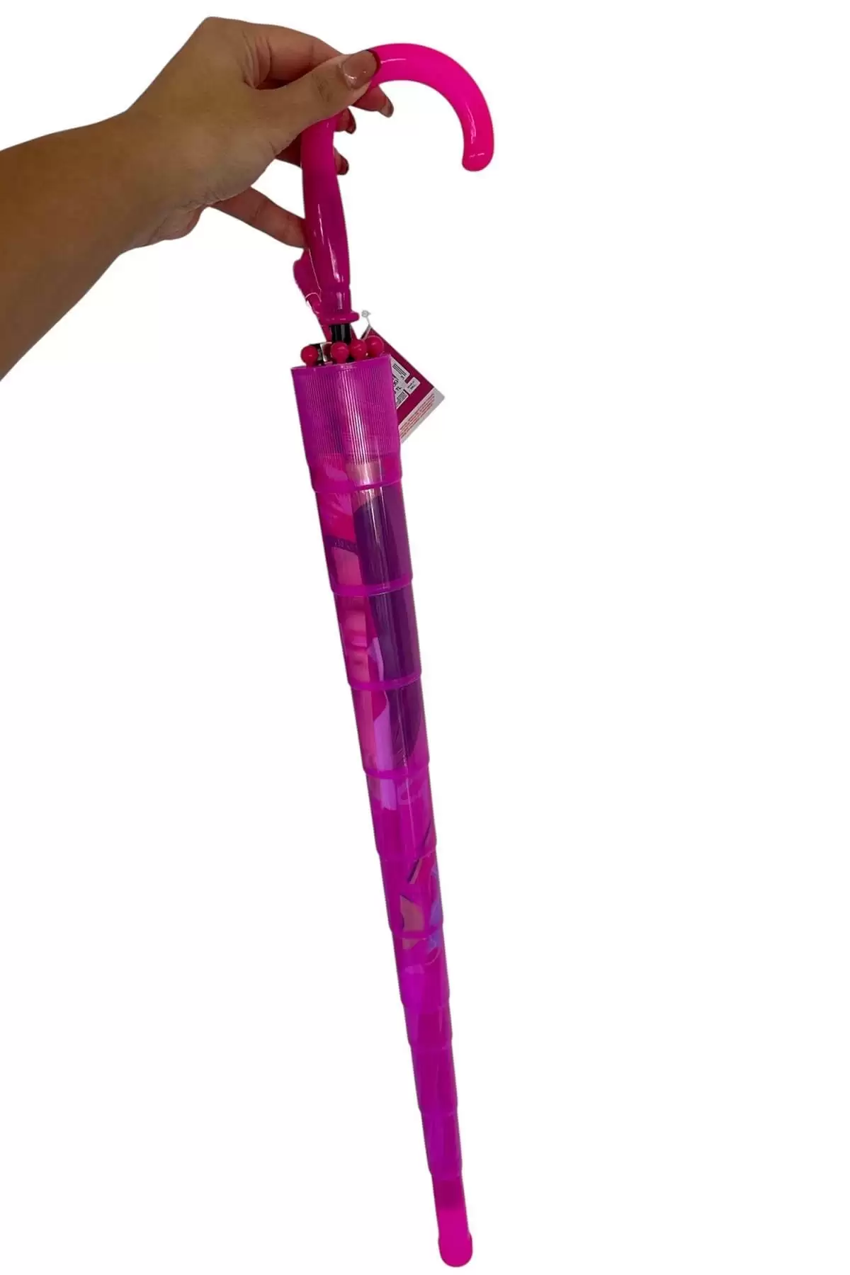 Pembe Renk Karışık Figürlü Kılıflı Çocuk Şemsiye