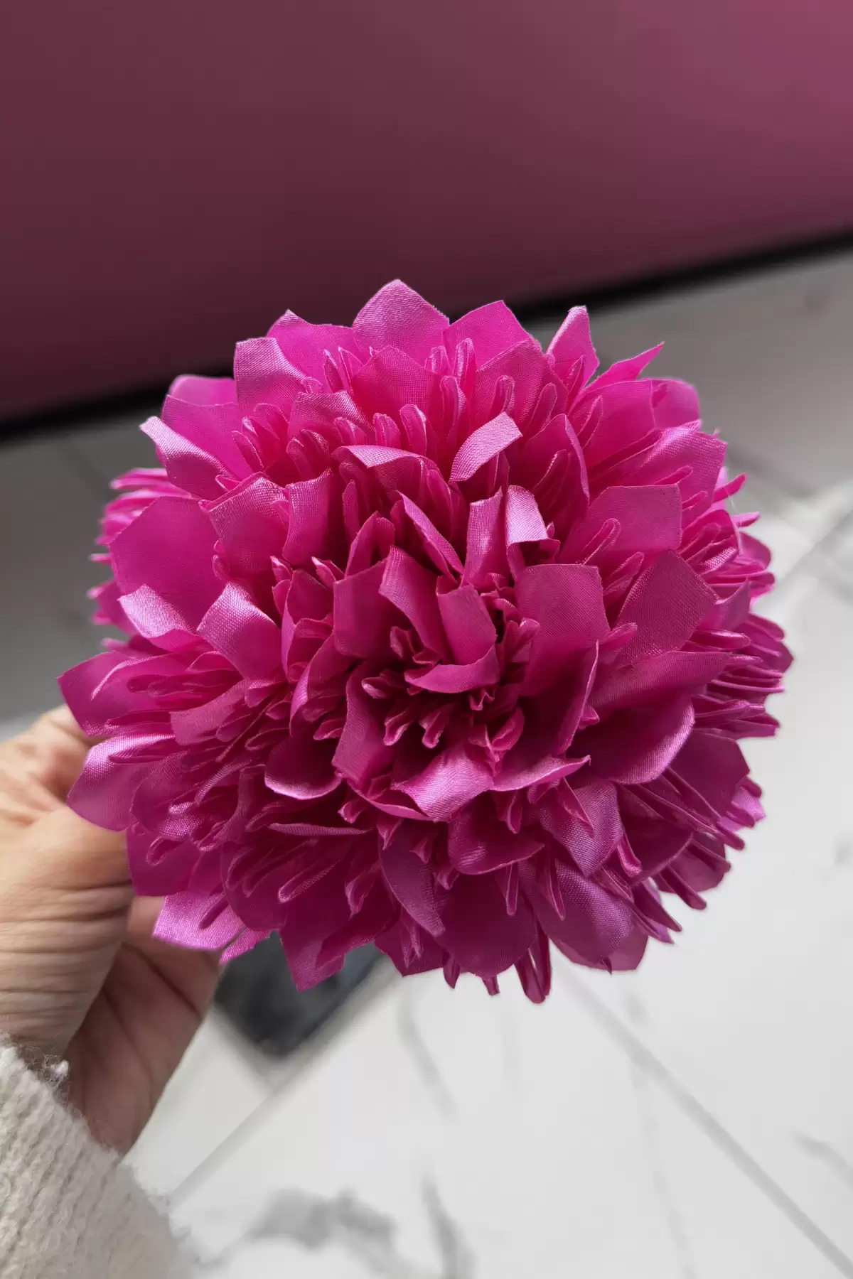 Pembe Renk Kasımpatı Çiçeği Detaylı Mandal Toka