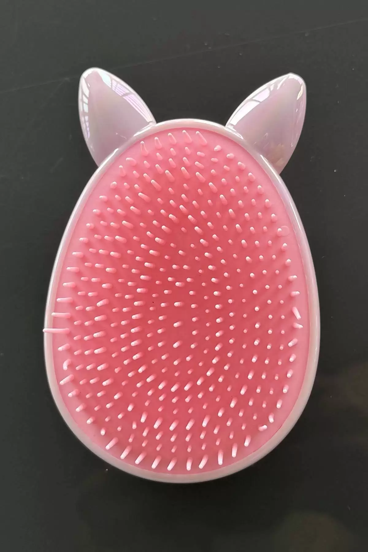 Pembe Renk Kedi Figürlü Taşınabilir Saç Tarama Fırçası/ Tarak